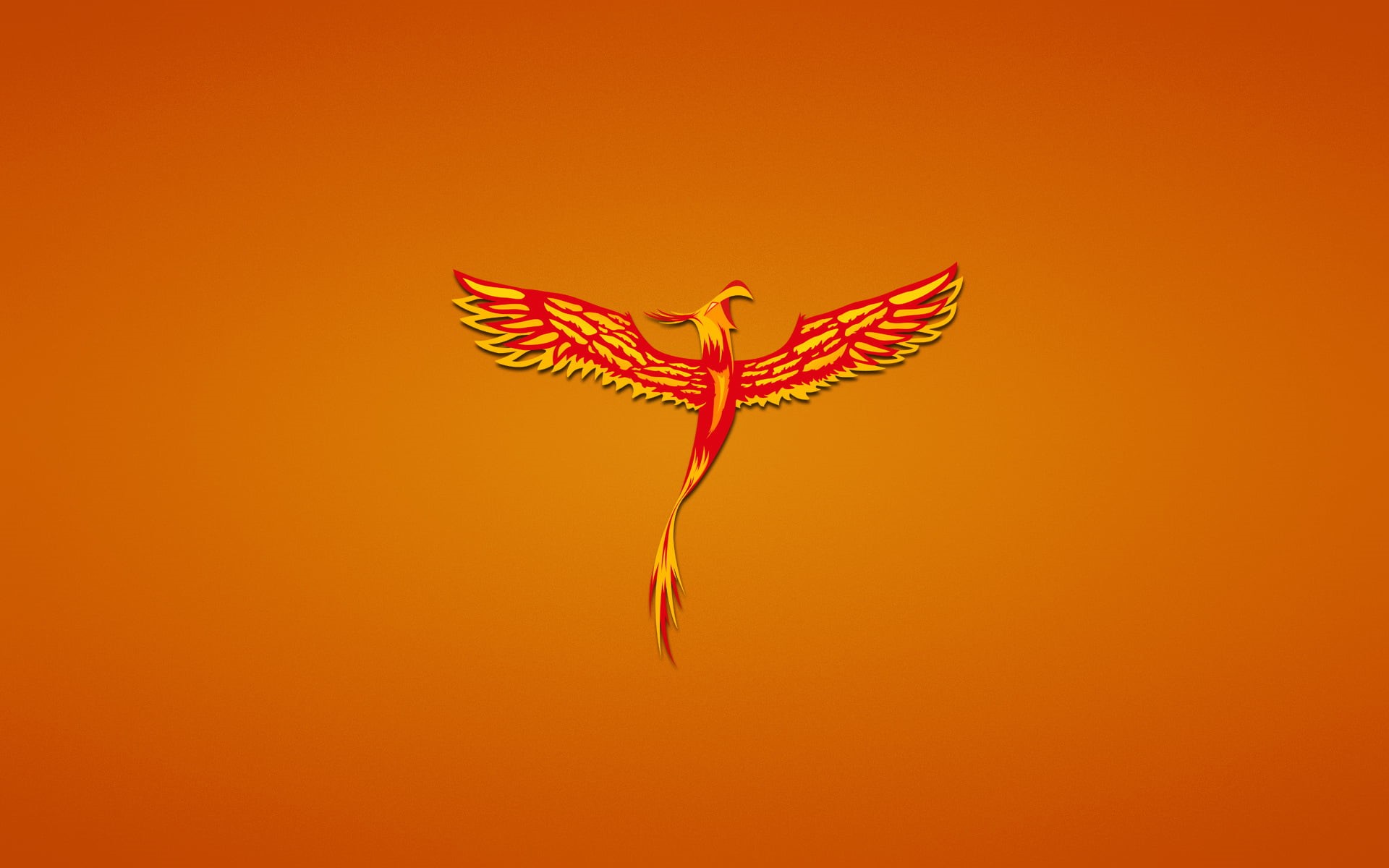 animal representation, Phoenix, orange background, craft, indoors, multi colored, copy space, creativity, vertebrate, one animal, fenix, art, yellow, clip, HD Wallpaper