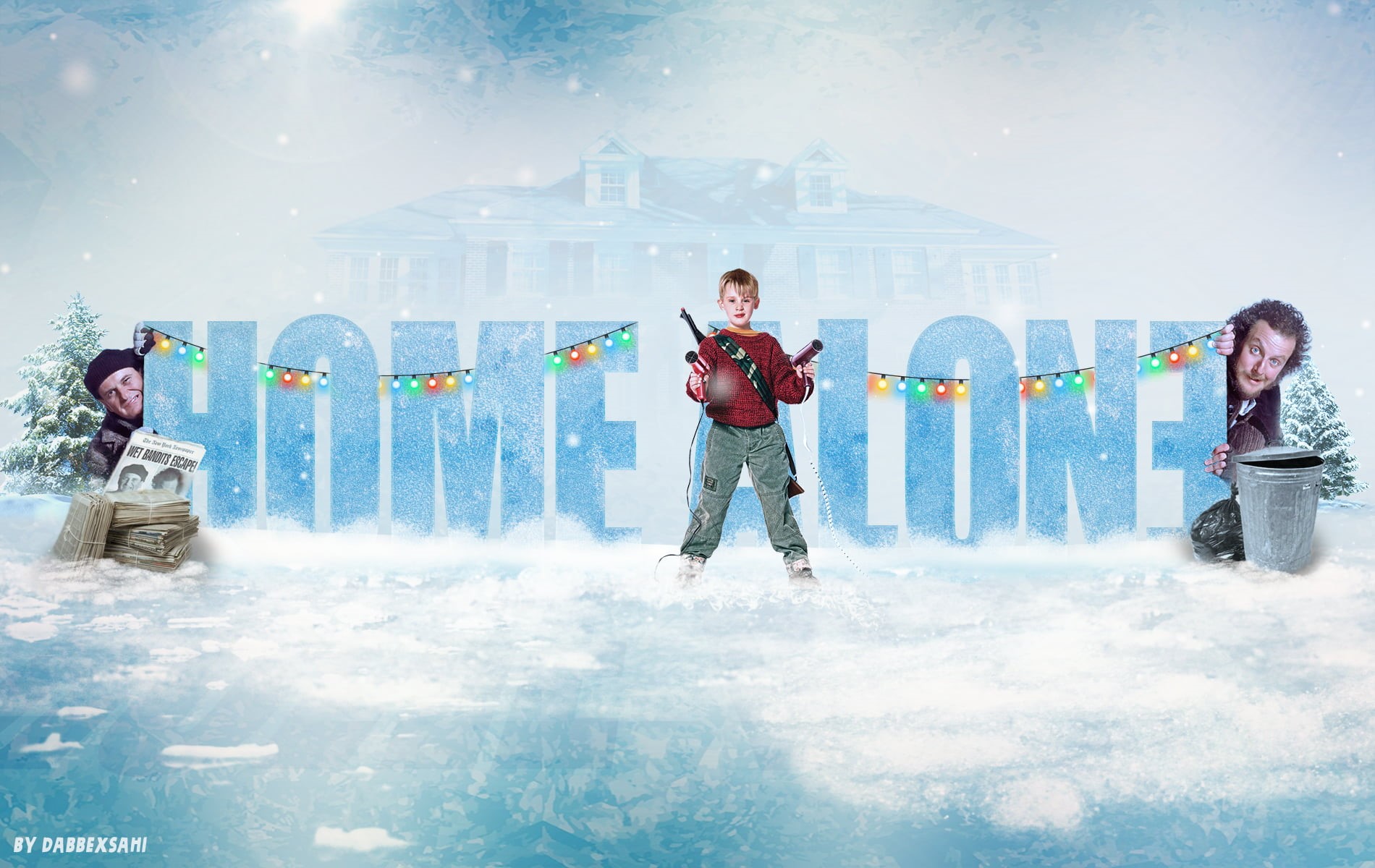 ice, young women, warm clothing, home alone, men, full length, snowing, front view, cold temperature, standing, alone, digital composite, positive emotion, HD Wallpaper