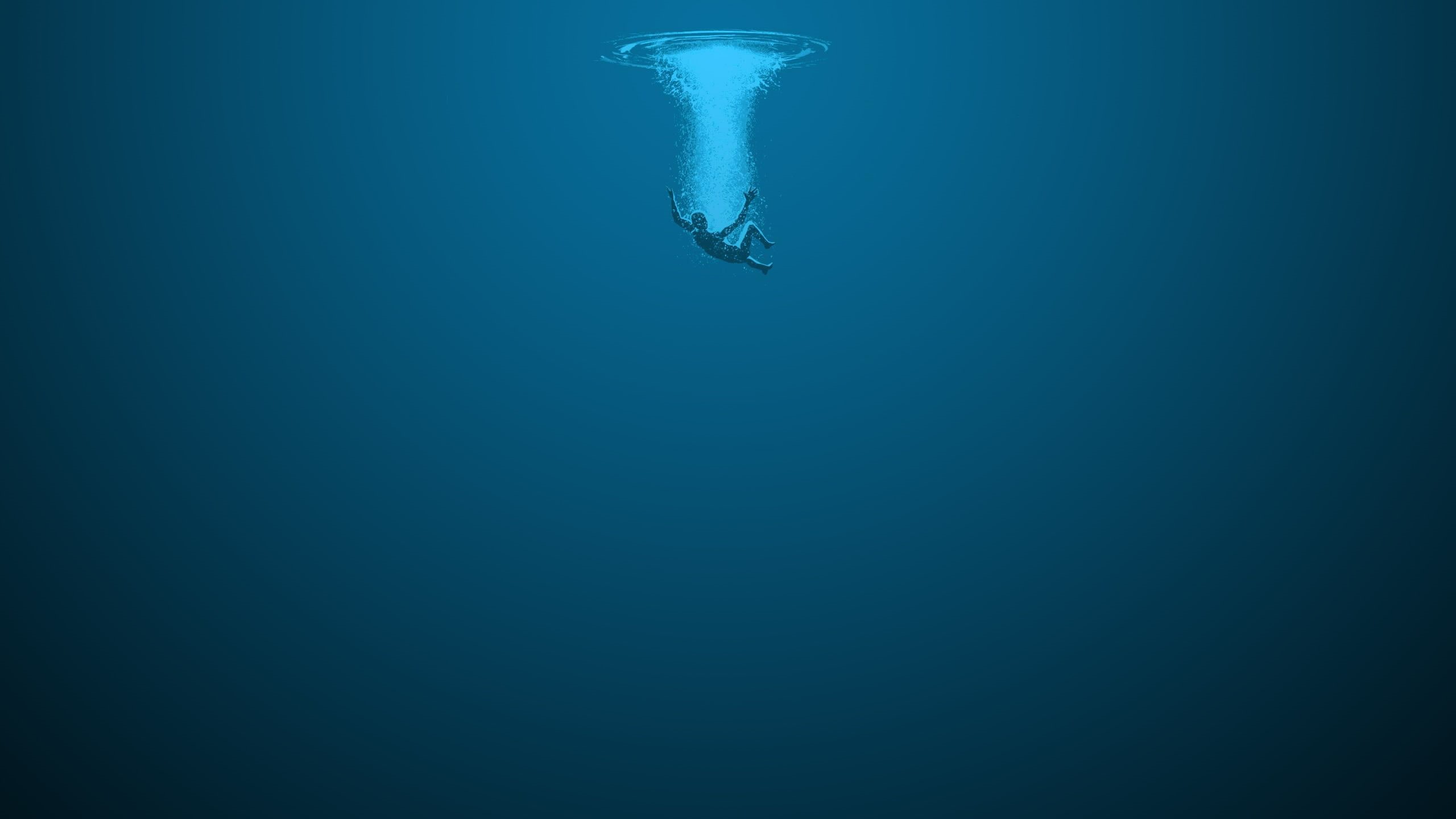 alone, artwork, hd, water, x, 2K, art, drowning, HD Wallpaper
