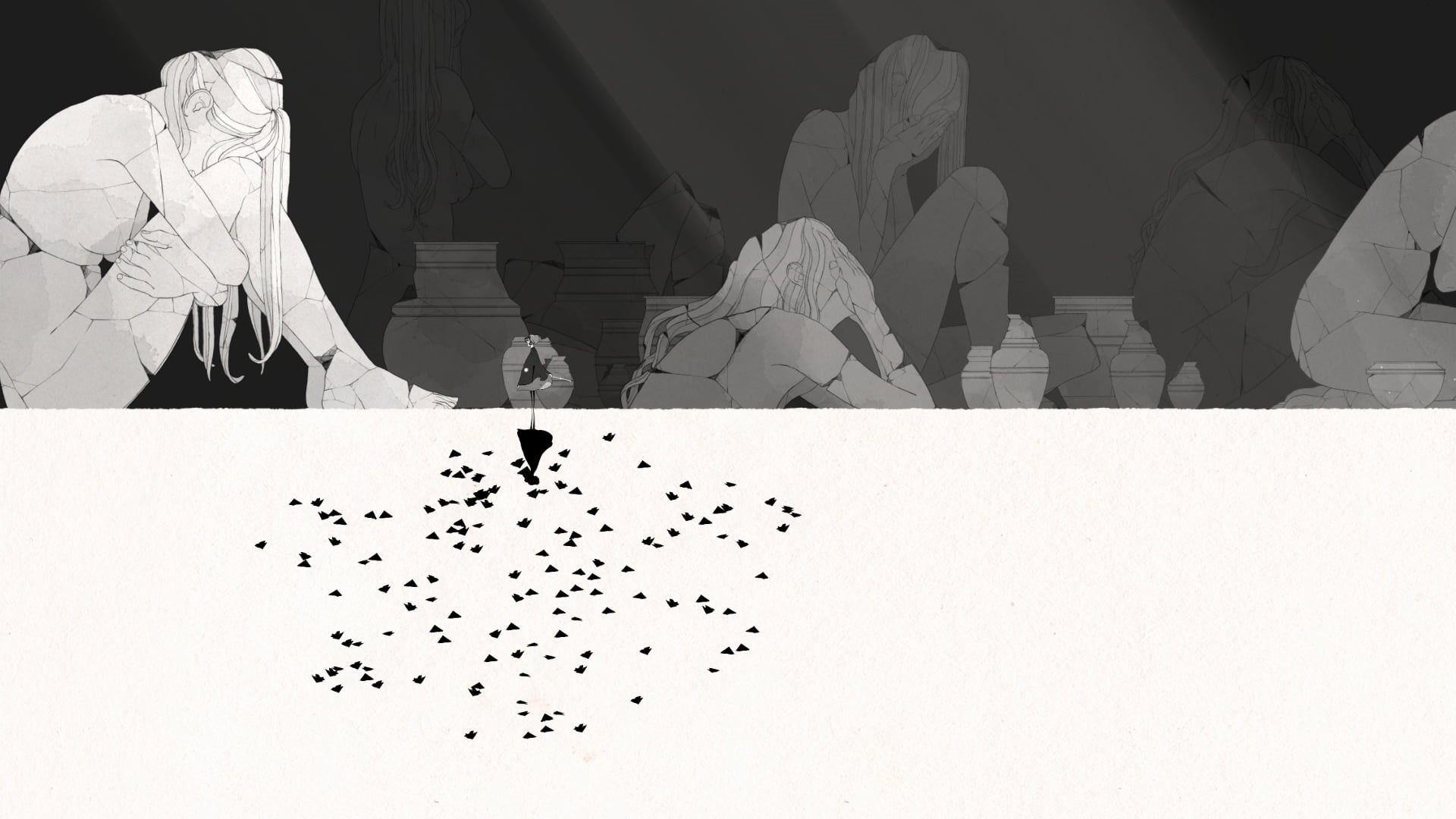 screen shot, 1080P, video games, Gris (Video Game), sadness, HD Wallpaper