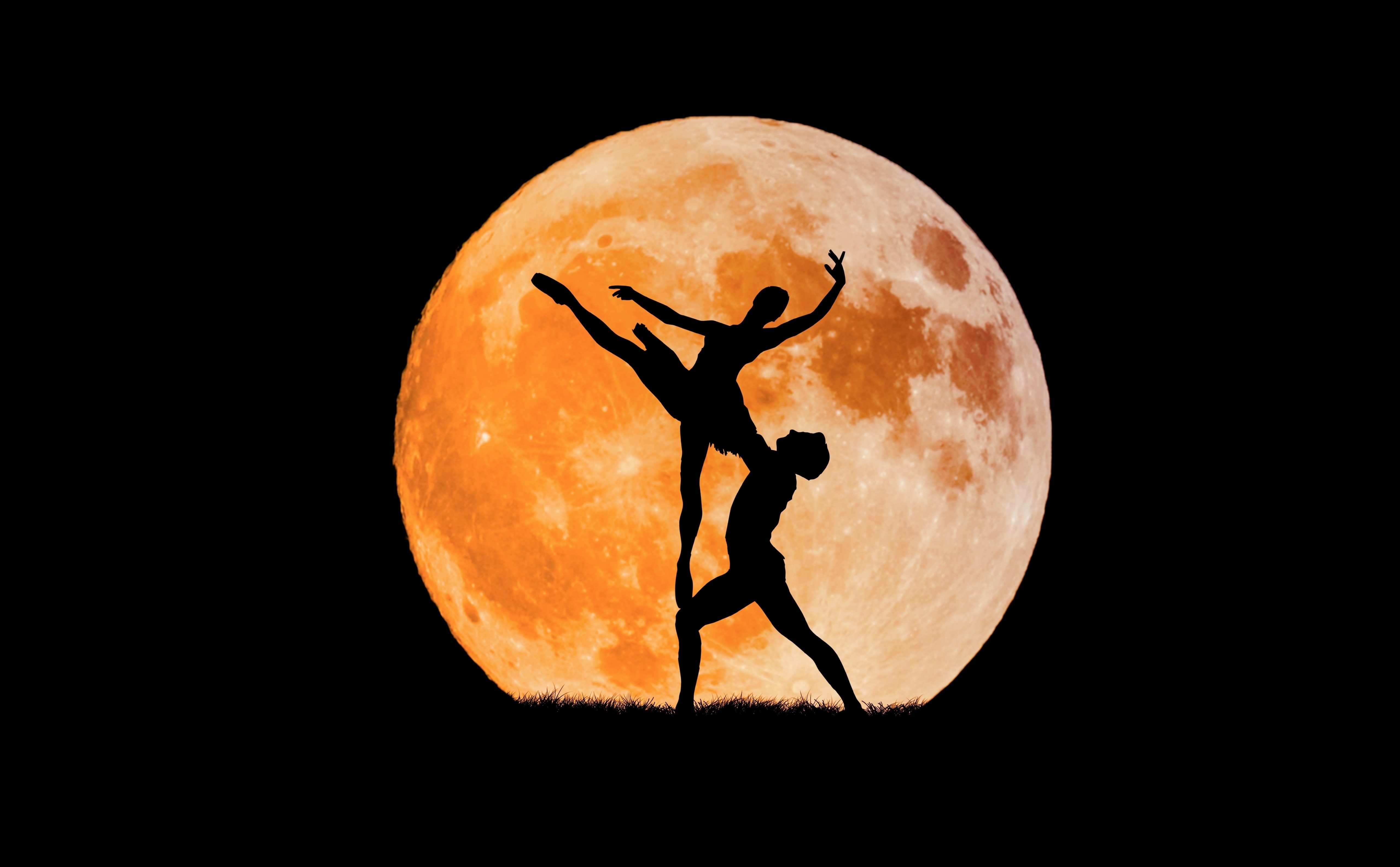 circle, ballerina, planetary moon, human representation, Dance, no people, sky, Moonlight, halloween, art and craft, studio shot, space, nature, Musical, HD Wallpaper