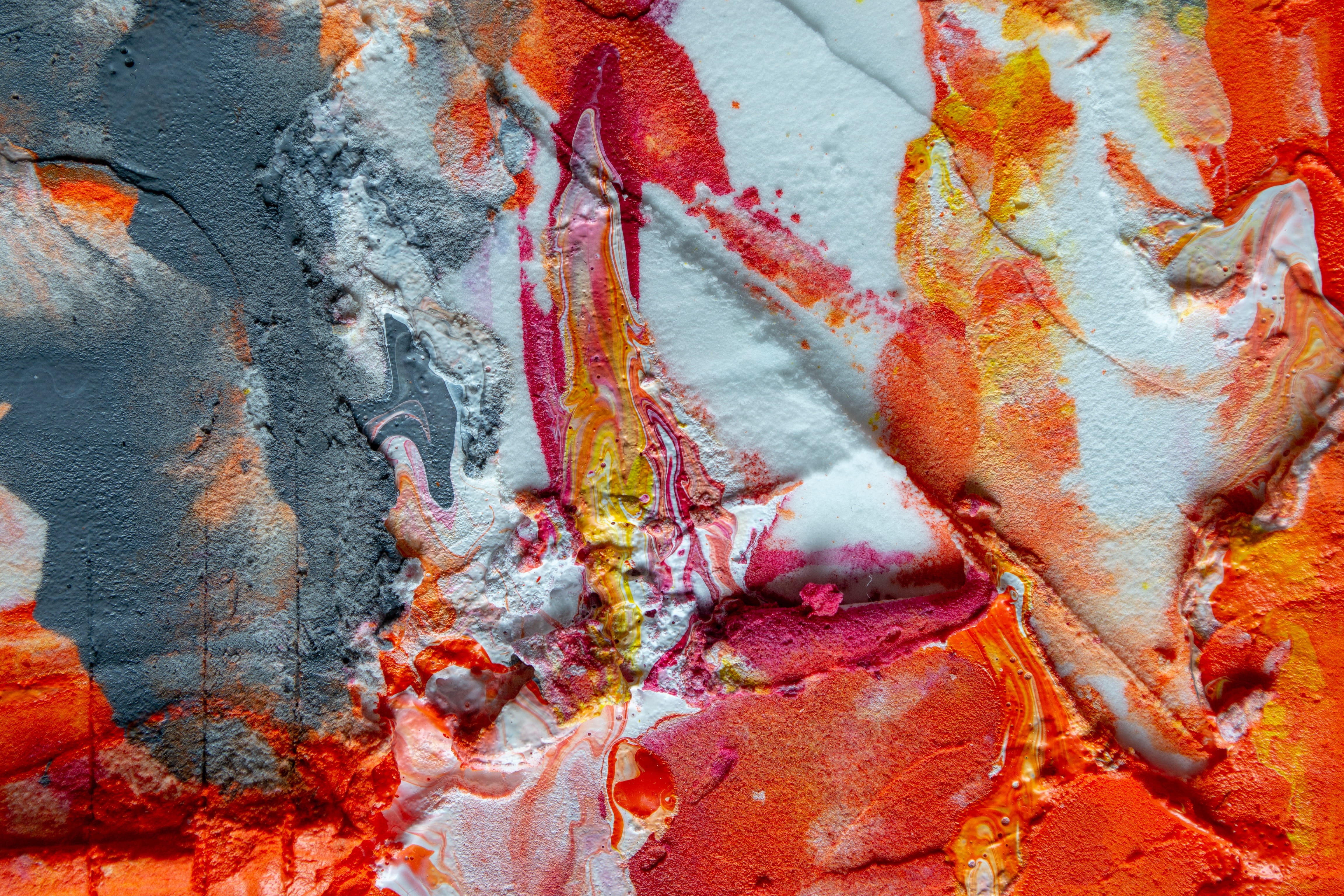 aggression, orange color, acrylic paint, design, rough, close-up, multi colored, watercolor, painted, art and craft, vibrant color, abstract expressionism, HD Wallpaper