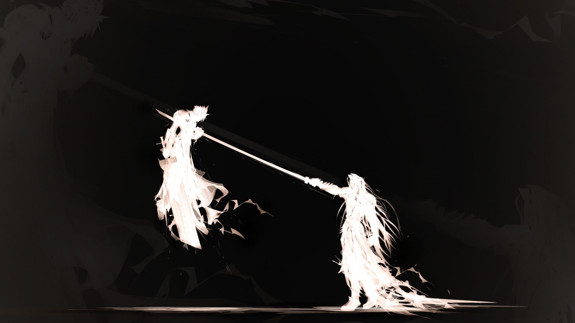 representation, fire - natural phenomenon, minimalism, heat - temperature, video games, piercing, man, indoors, no people, horror, night, creativity, Final Fantasy VII, HD Wallpaper