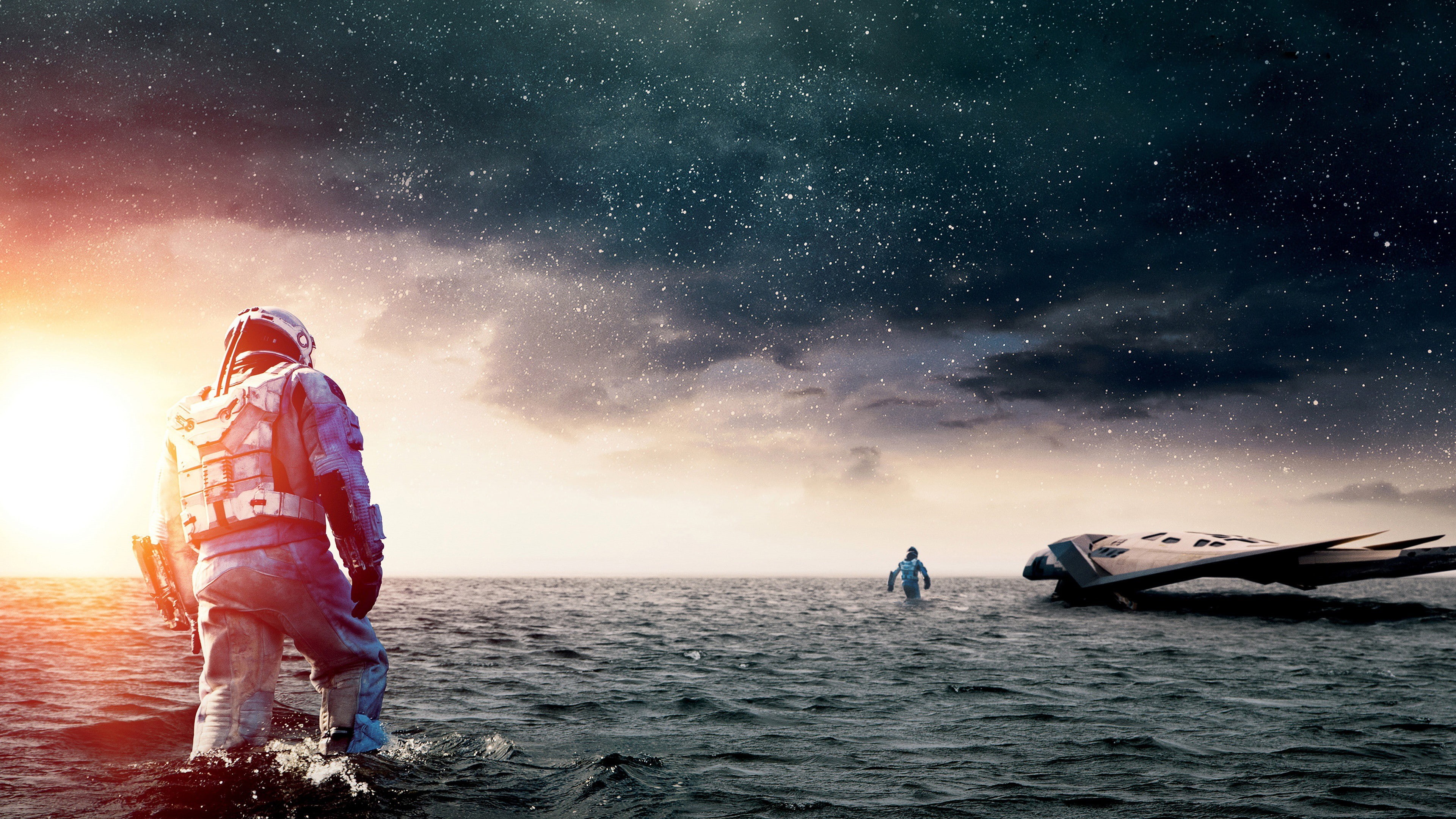 4K, astronaut, movies, looking into the distance, Interstellar (movie), spaceship, space, HD Wallpaper