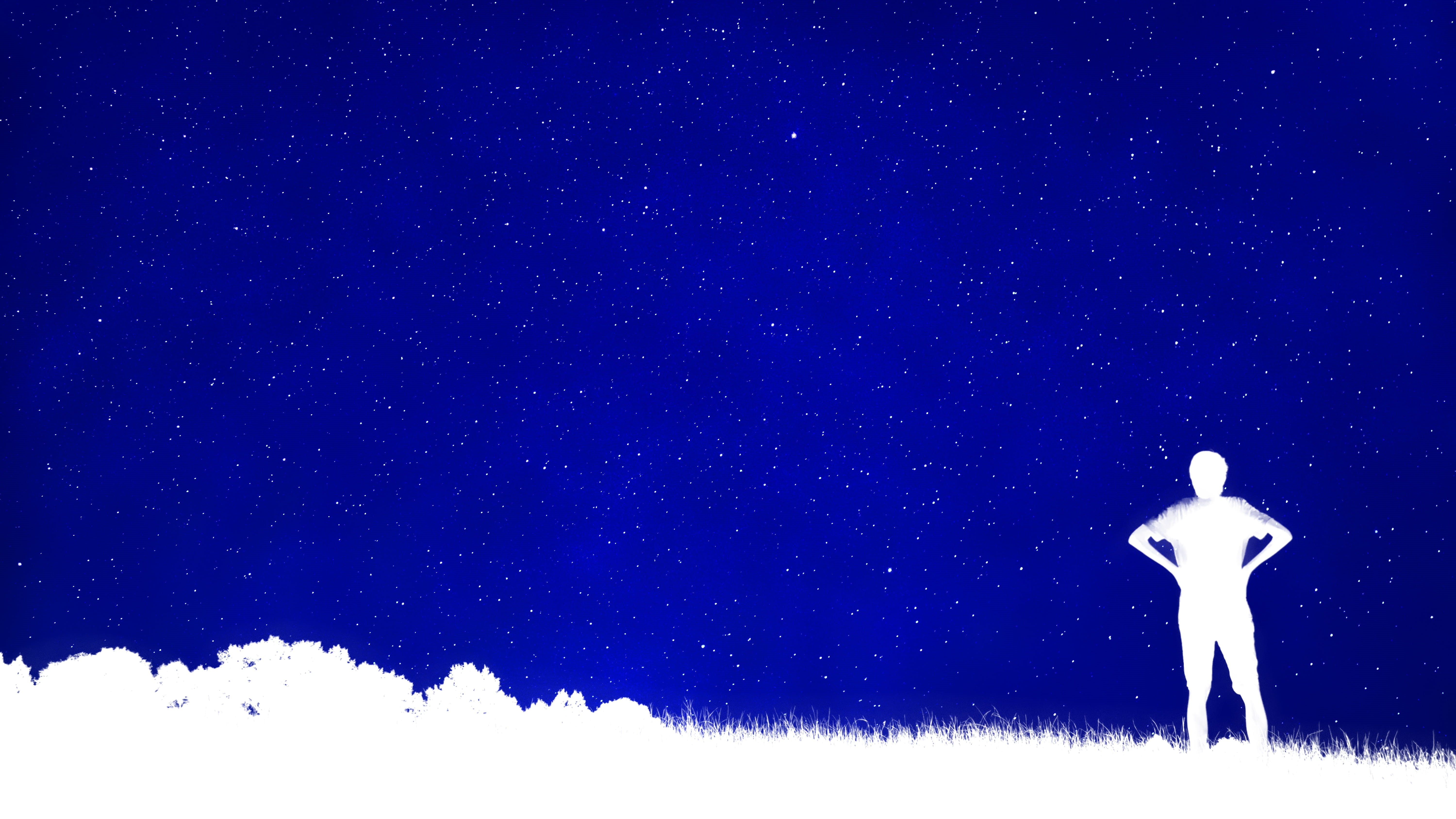 low angle view, nature, one person, clear sky, land, star - space, cosmos, winter, 5K, space, dark, scenics - nature, snowing, mood, starry sky, snow, HD Wallpaper