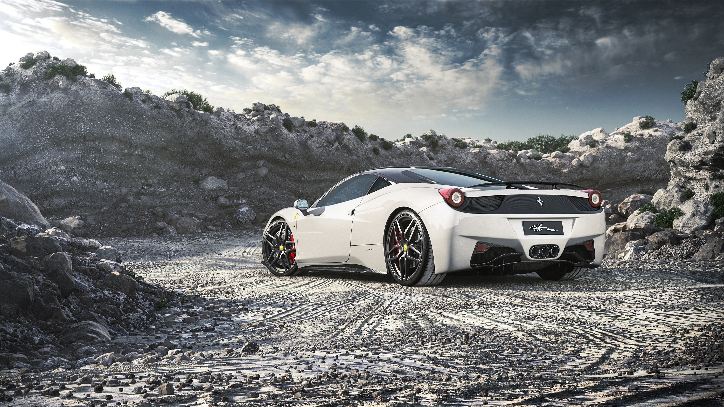 sports car, transportation, outdoors, speed, luxury, travel, Ferrari, road, car, environment, sunlight, motor vehicle, excitement, mountain, no people, HD Wallpaper