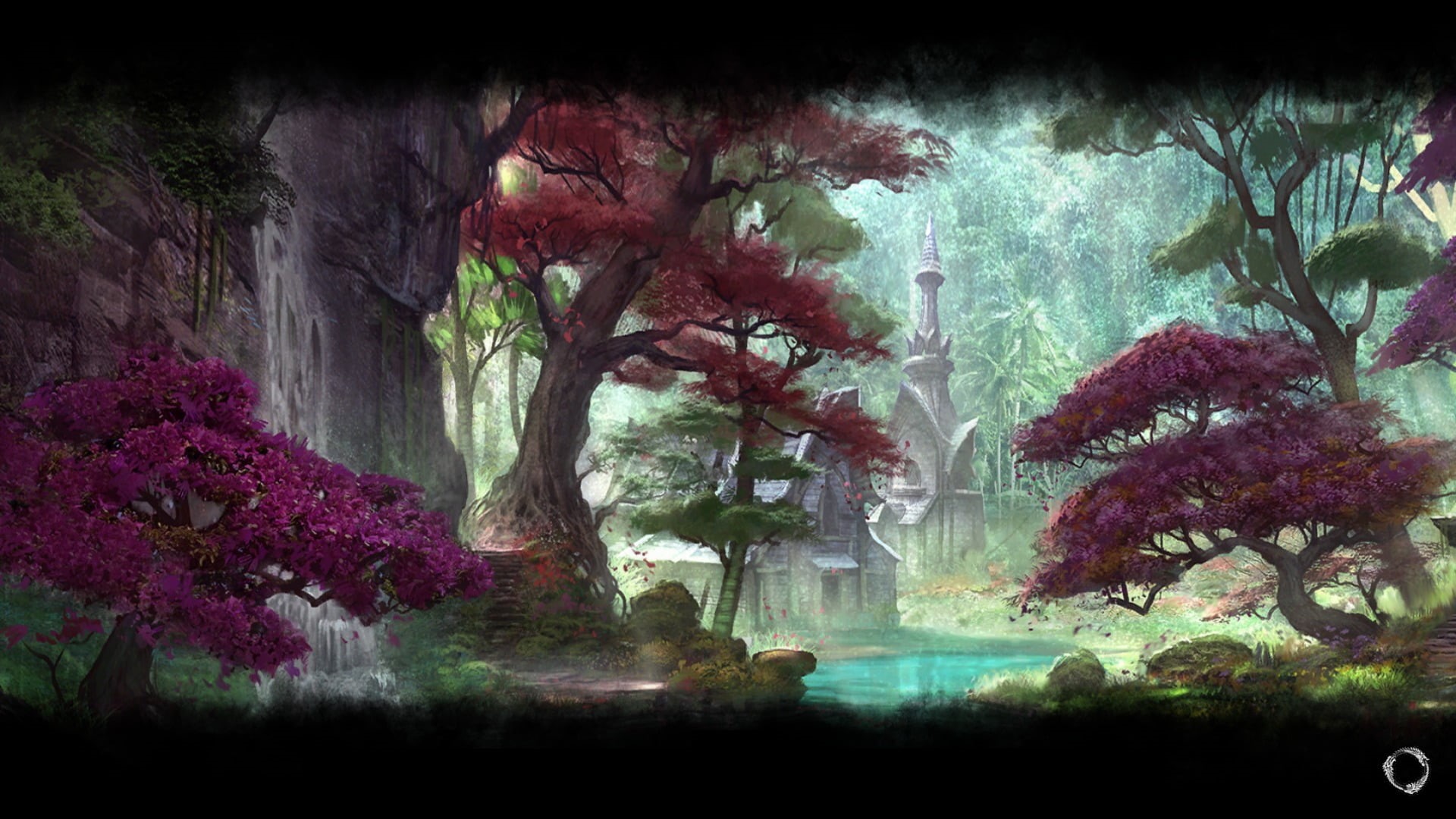 tree, environment, growth, rock - object, forest, rock, 1080P, nature, land, outdoors, day, digital, fog, scenics - nature, water, mmorpg, rainforest, HD Wallpaper