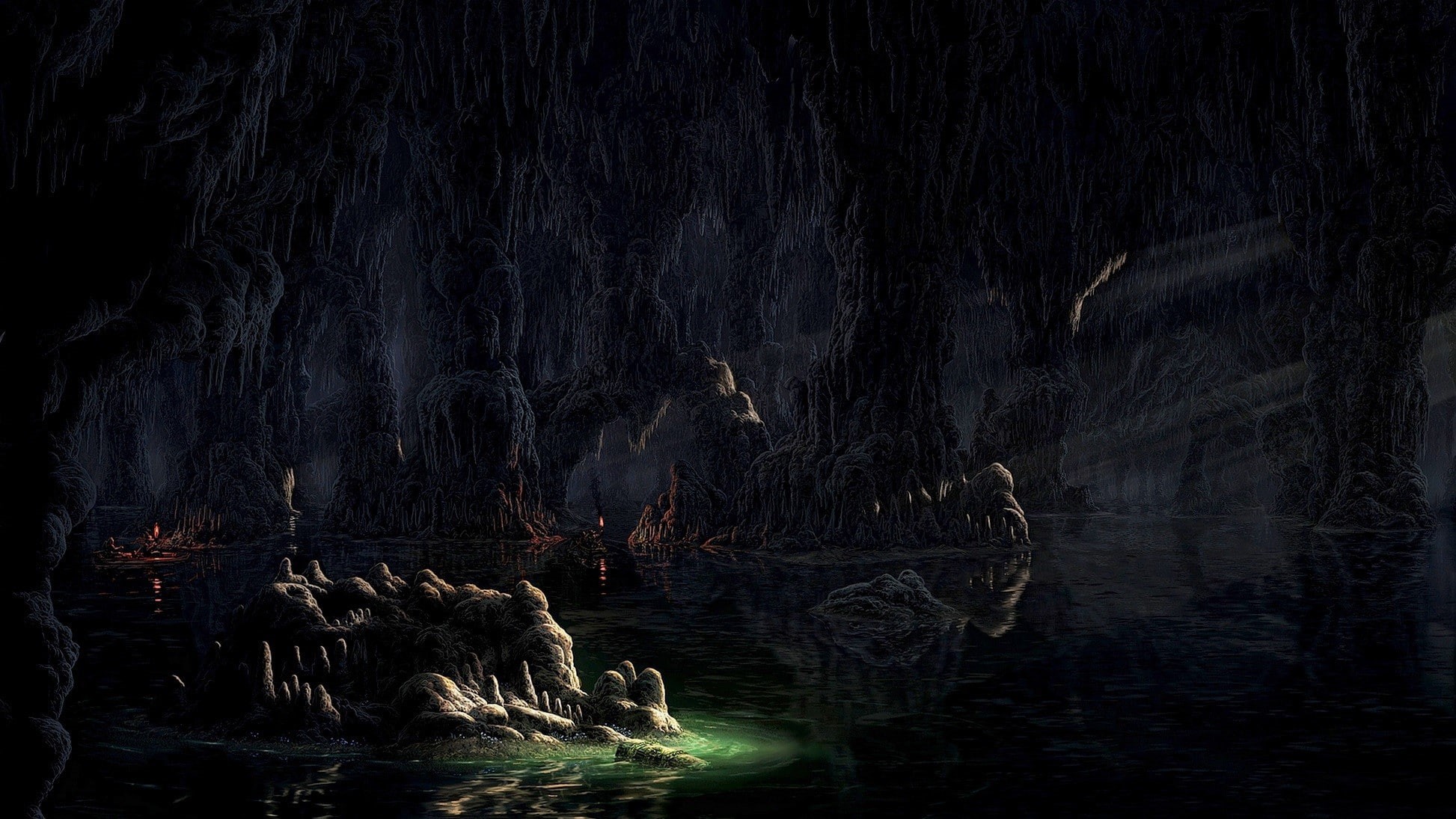 cave, dark, 1080P, art, fantasy, fantasy art, HD Wallpaper