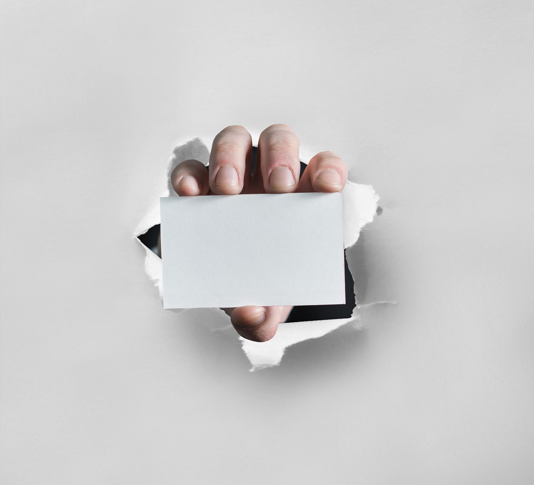torn, hand, males, people, wall, advertisement, men, white color, empty, human body part, copy space, studio shot, indoors, adult, business, hole, white background, HD Wallpaper