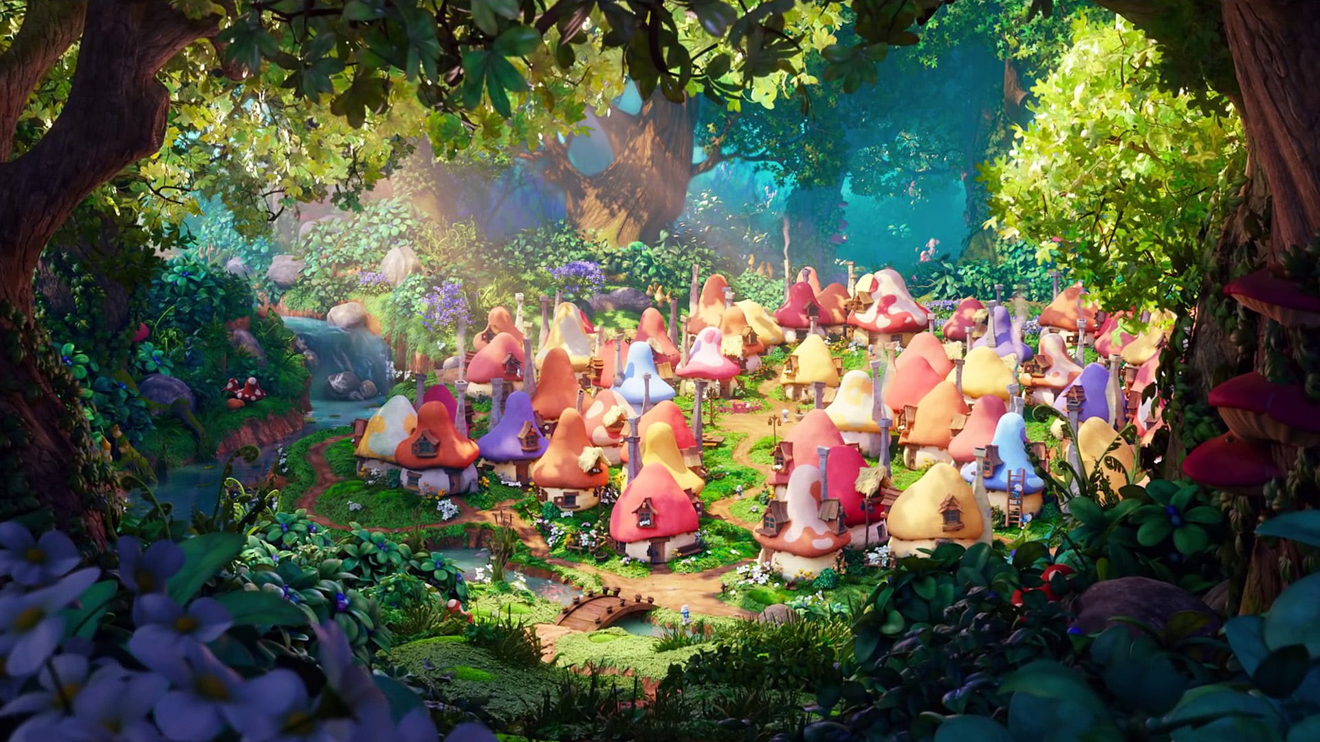 screenshot, smurfs, village, hd, 1080P, lost, cartoon, HD Wallpaper