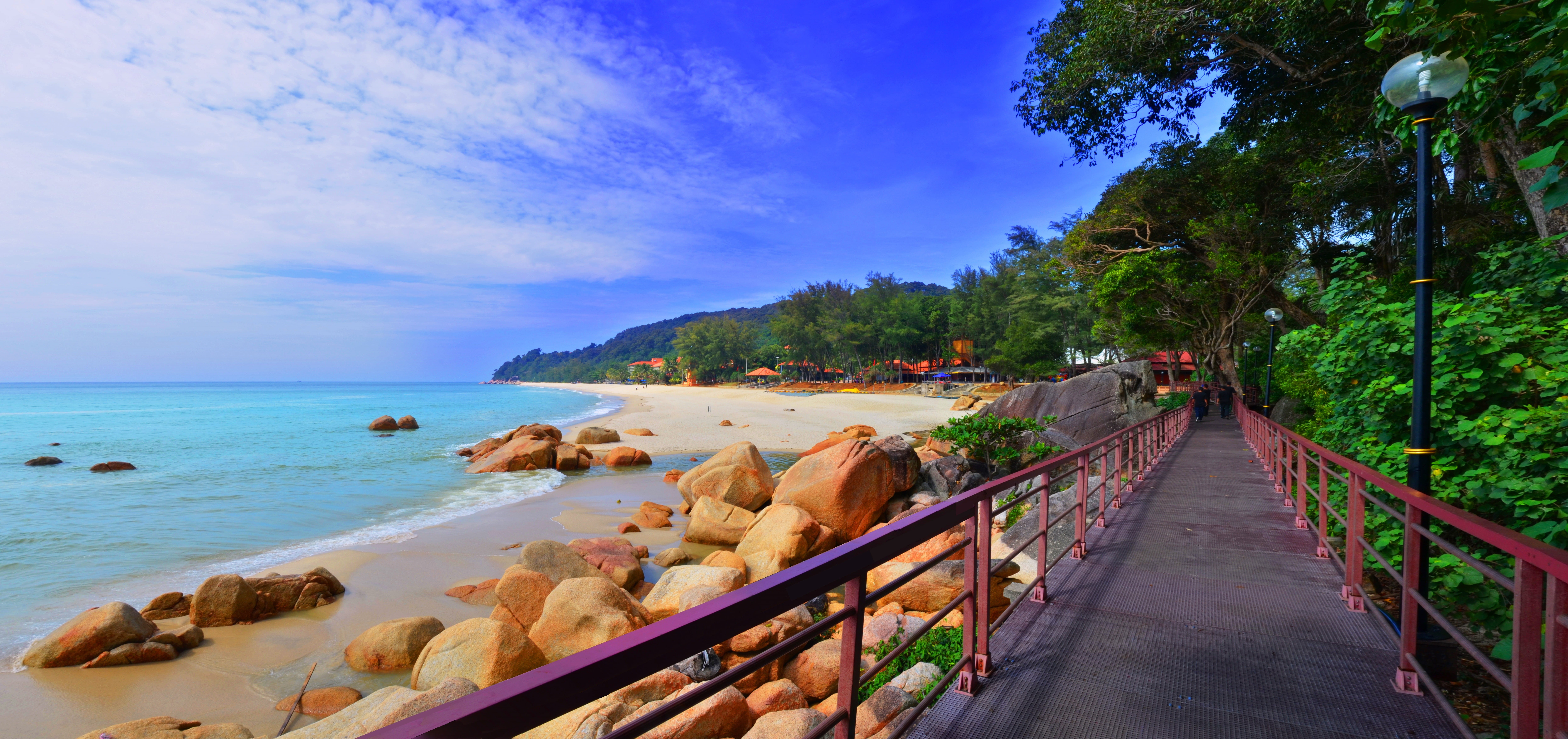 tropical, Holiday, beauty in nature, Sea, the way forward, scenics - nature, shore, scenics, relaxing, land, 8K, rocks, cloud - sky, plant, coast, sky, HD Wallpaper