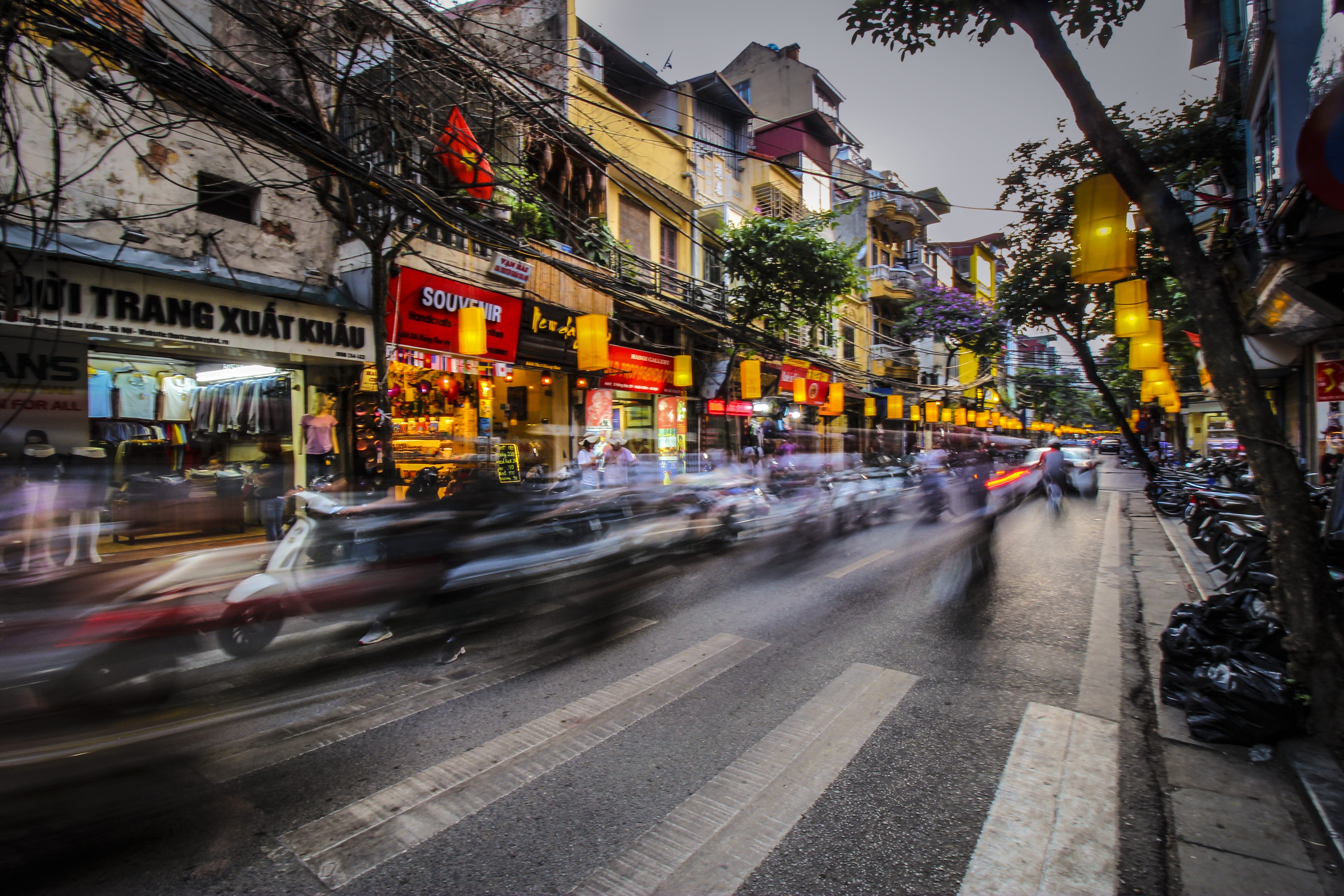 lantern, land vehicle, blurry, time, move, lane, movement, hanoi, road, lapse, shop, traffic, rushhour, street, night, car, busy, incidental people, 5K, HD Wallpaper