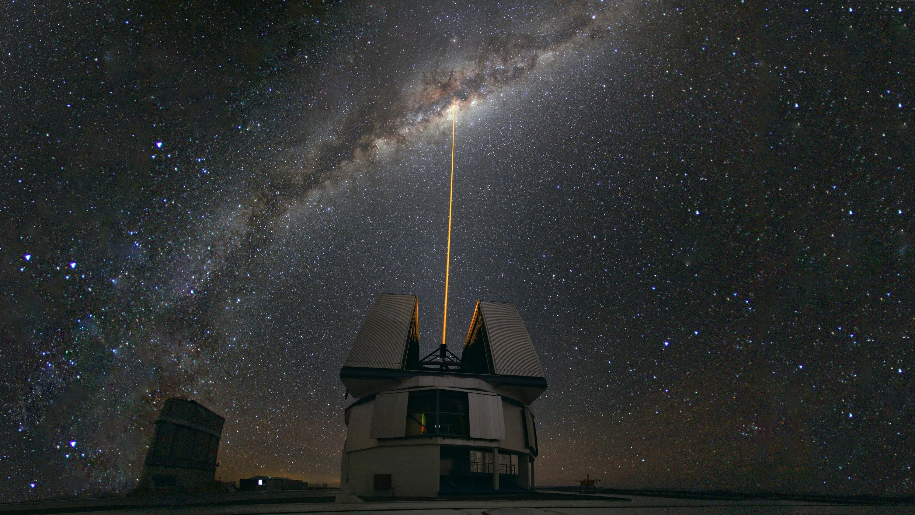 infinity, Laser Towards, beige, star, architecture, tower, astronomy, galaxy, sky, star field, Observatory, nature, no people, scenics - nature, Chile, HD Wallpaper