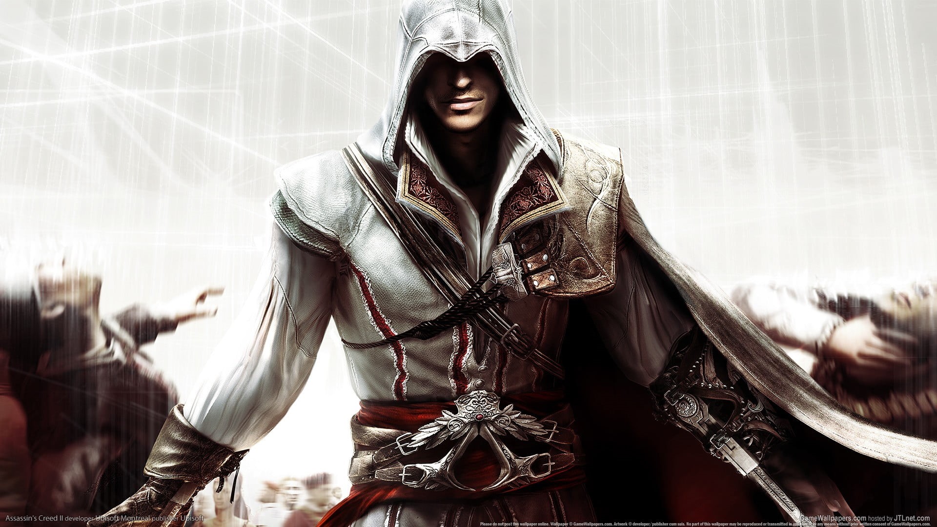 1080P, adult, city, Assassins Creed, looking at camera, game, young women, Assassins Creed II, standing, architecture, women, clothing, lifestyles, video games, HD Wallpaper