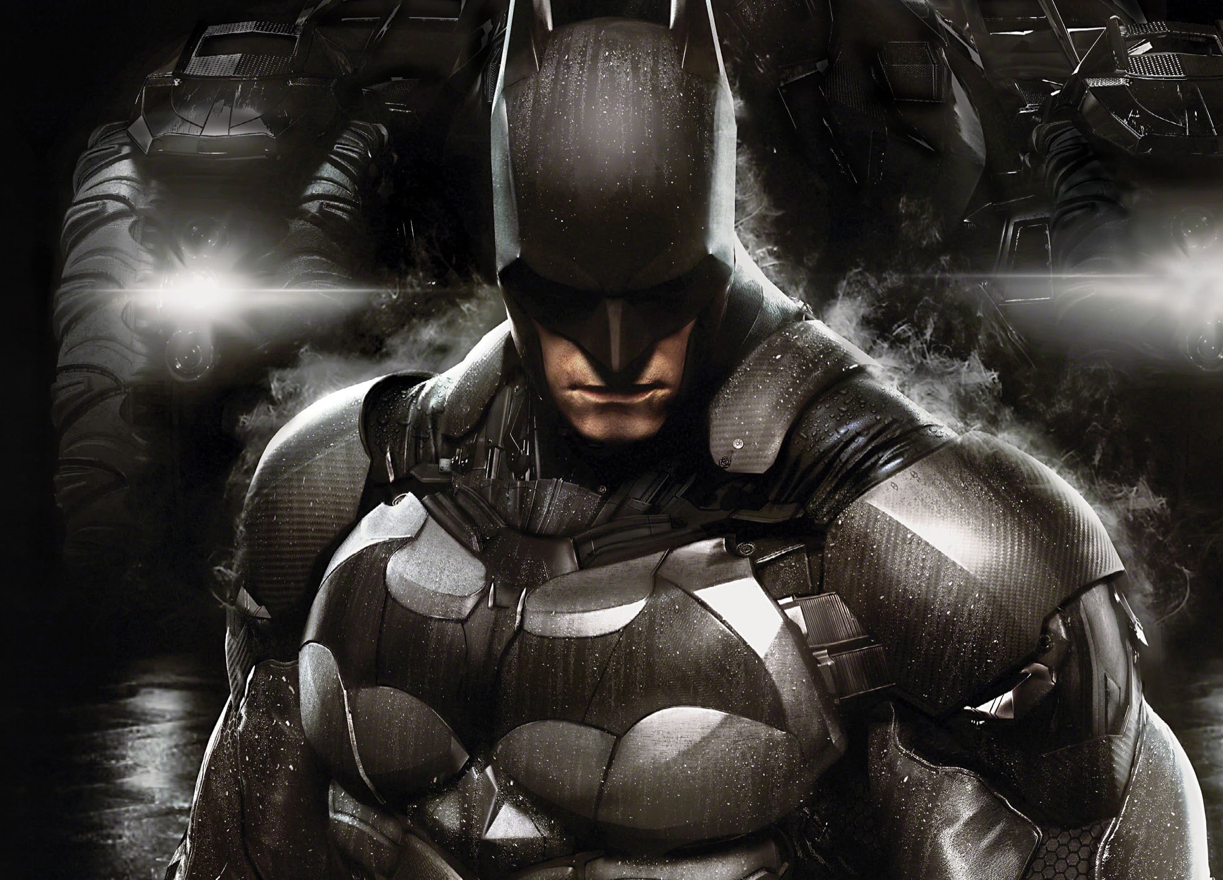 Bruce Wayne, armor, illustration, adult, sport, conflict, aggression, protection, males, defender, 1080P, government, drops, weapon, leather, Warner Bros. Interactive Entertainment, HD Wallpaper