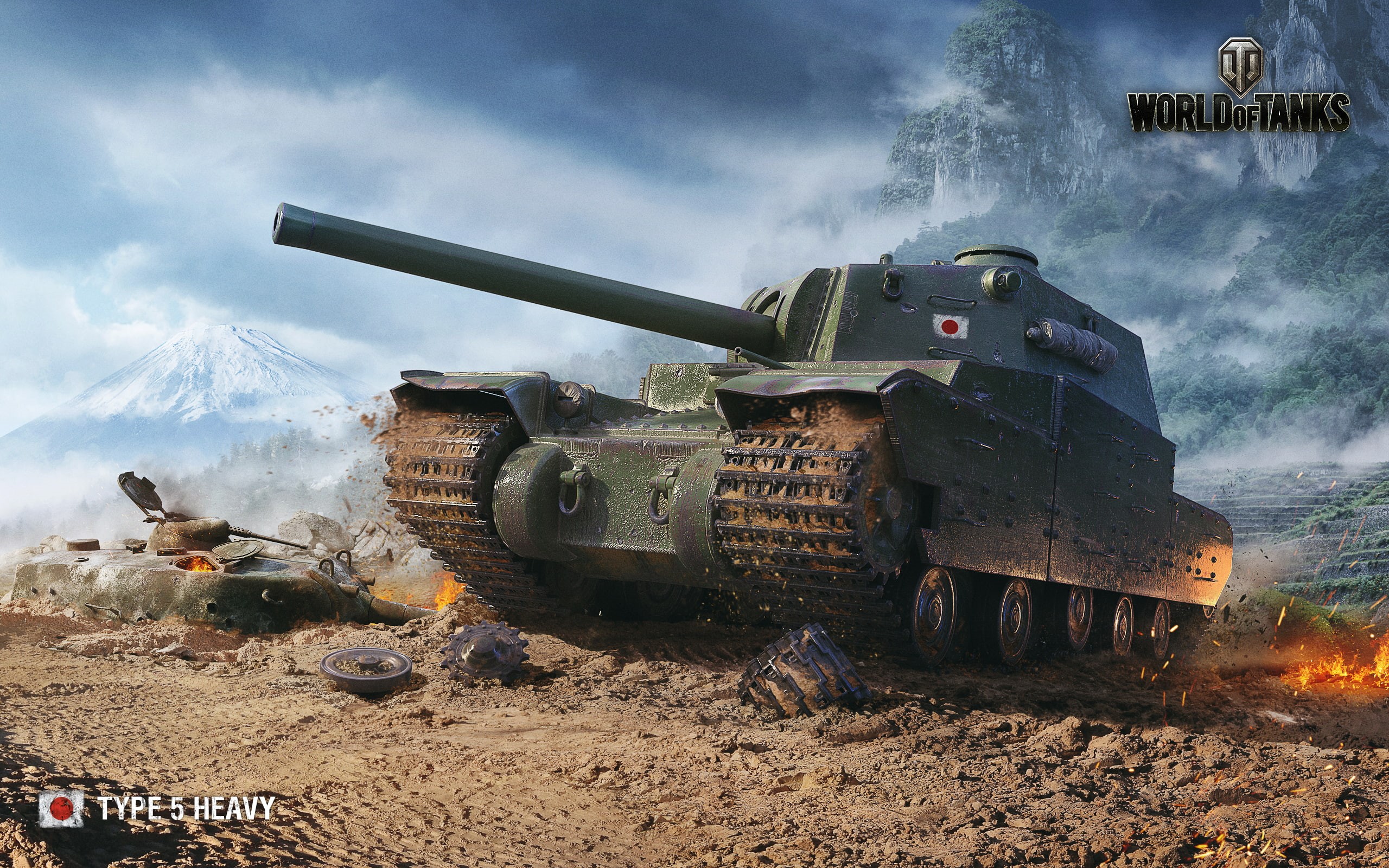 gun, smoke - physical structure, Wargaming Net, heavy, battle, machinery, cannon, transportation, Grass, no people, army, battlefield, The sky, camouflage, HD Wallpaper
