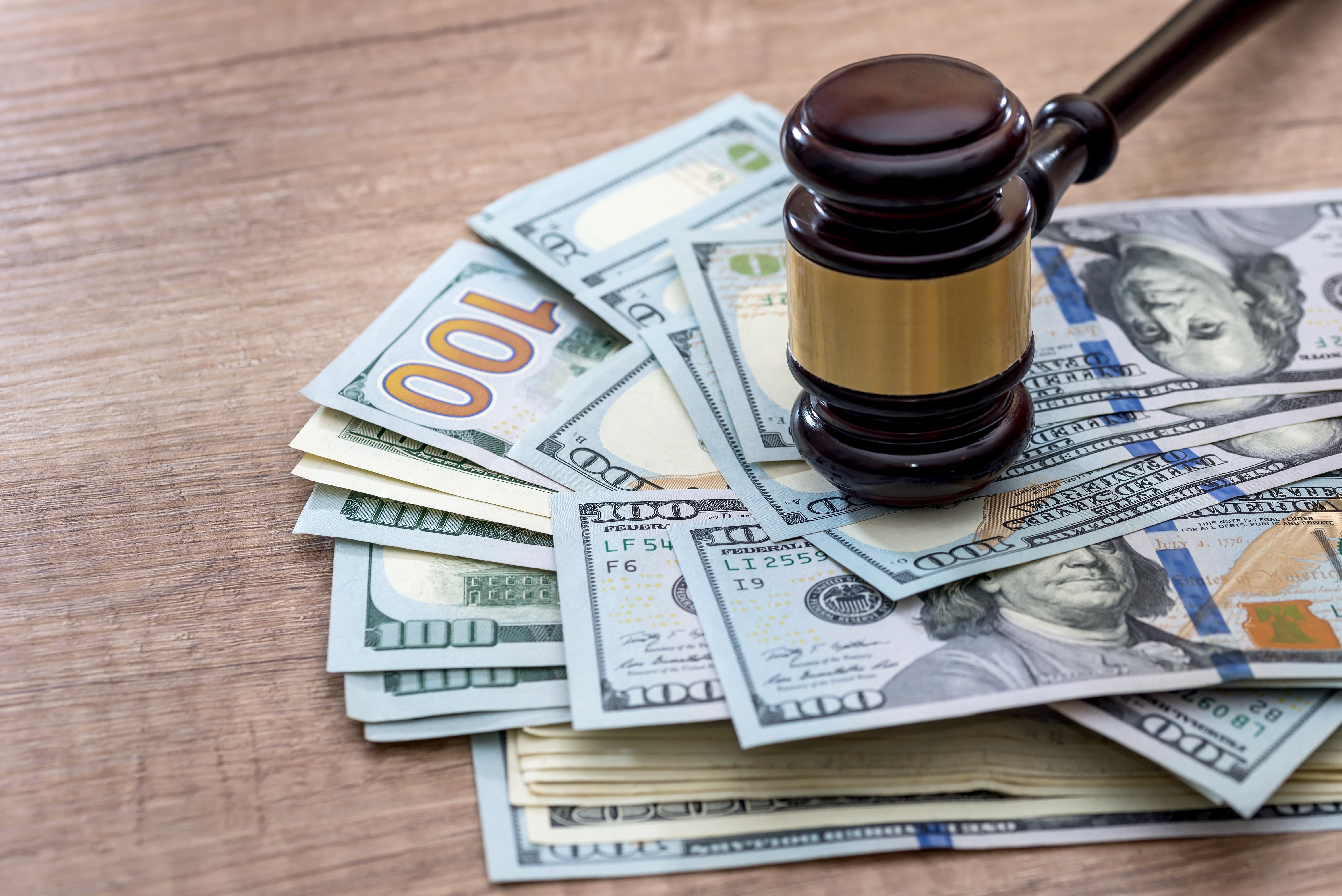 corruption, 5K, justice, money, hammer, HD Wallpaper