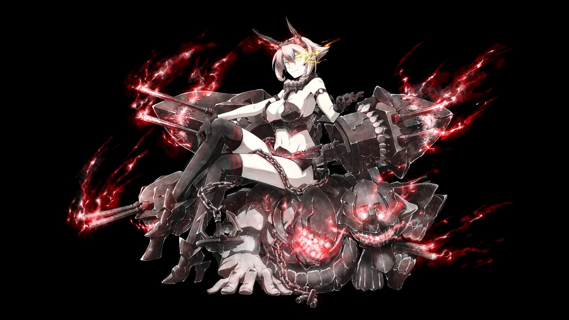 1080P, Kantai Collection, Mutsu (KanColle), corruption, HD Wallpaper