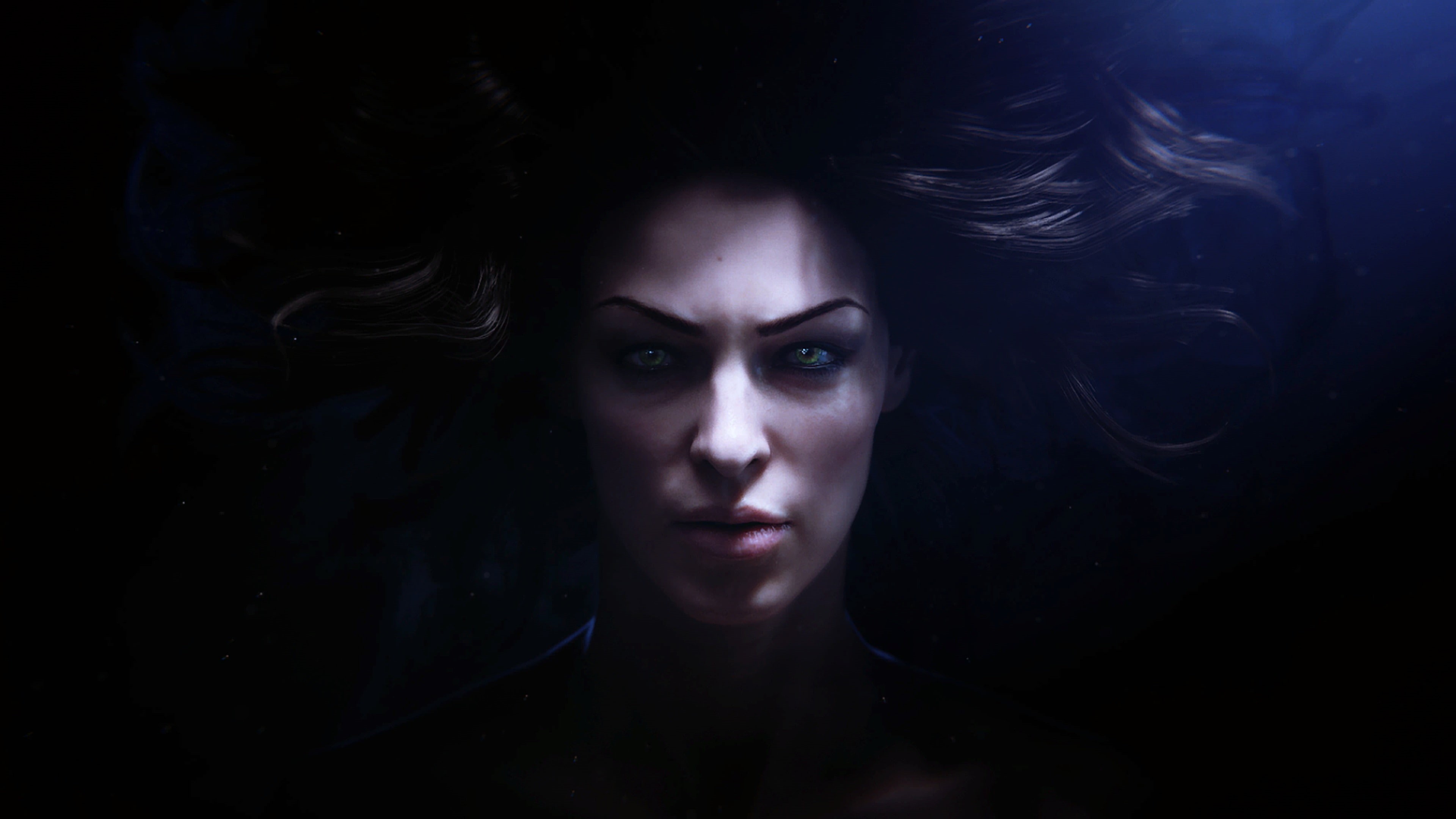 looking at camera, aggression, emotion, earth, shadow, looking, mystery, women, evil, fear, human face, portrait, young adult, middle, one person, black background, HD Wallpaper