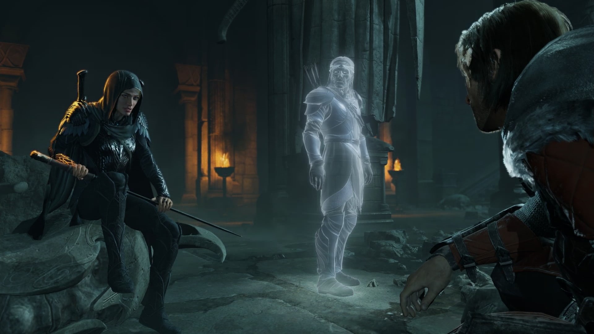 art and craft, statue, sculpture, place of worship, belief, screen shot, video games, group of people, spirituality, creativity, Middle Earth Shadow of War, HD Wallpaper