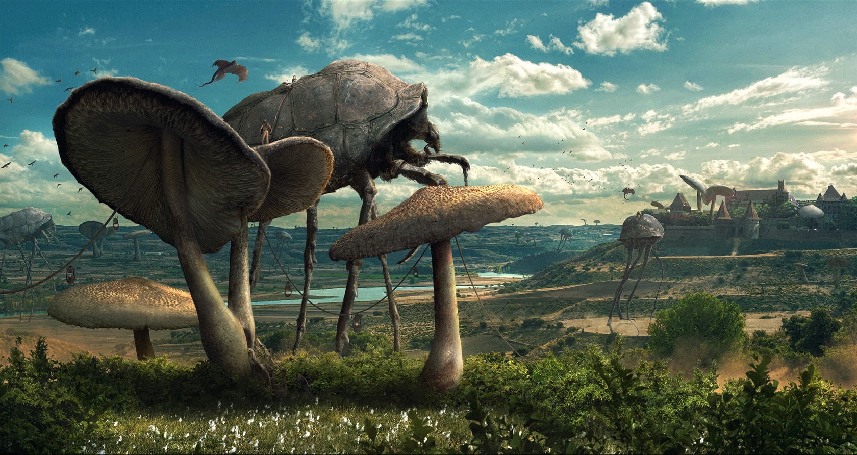 video games, fantasy art, Silt Strider, 720P, insect, nature, coexist, science fiction, The Elder Scrolls III: Morrowind, HD Wallpaper