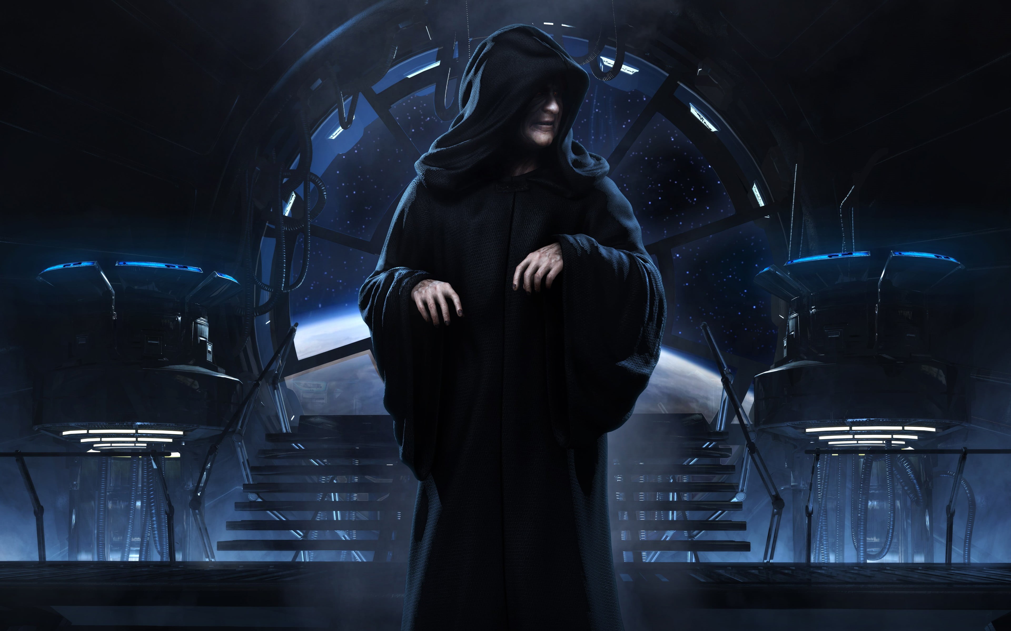 Star Wars, movies, standing, lighting equipment, illuminated, Sith, young women, real people, lifestyles, hood - clothing, technology, adult, indoors, black, HD Wallpaper