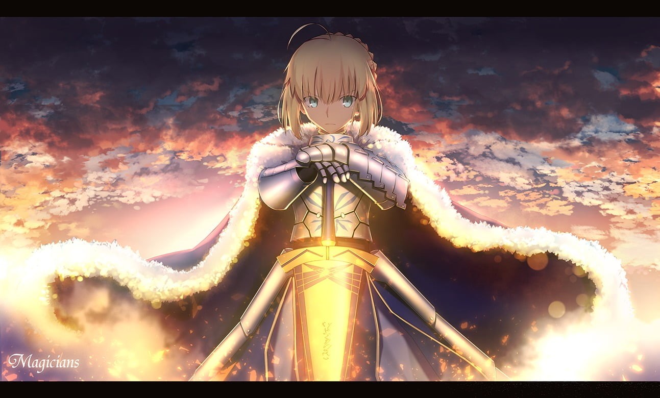 day, armor, transfer print, Saber, amusement park ride, ahoge, cloud - sky, connection, 720P, auto post production filter, arts culture and entertainment, HD Wallpaper