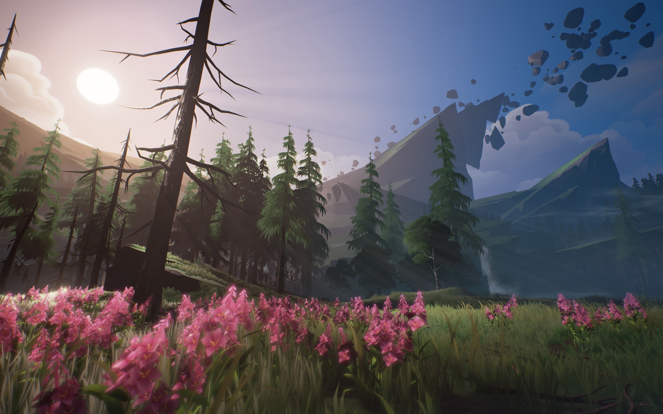 island, sky, tree, plant, vulnerability, game, tranquil scene, dauntless, growth, outdoors, sunlight, fragility, spring, lens flare, beauty in nature, flowering plant, HD Wallpaper