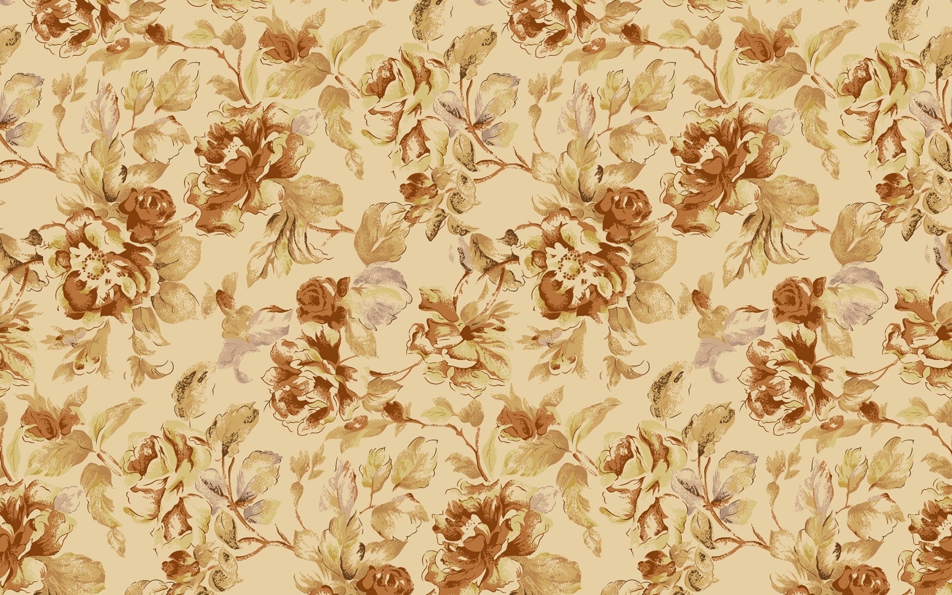 background, flower head, abstract, brown, blossom, beauty In Nature, design Element, floral Pattern, retro Styled, vector, indoors, repetition, freshness, HD Wallpaper