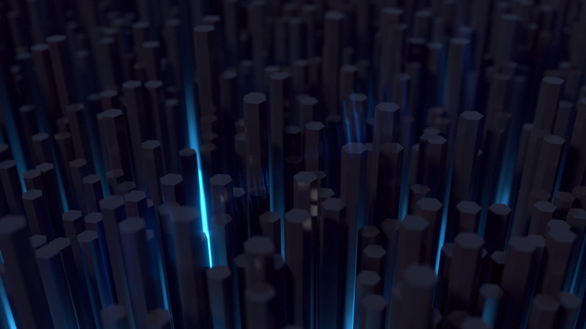 lights, beams, abstract, digital art, 1080P, 3D, hexagon, HD Wallpaper