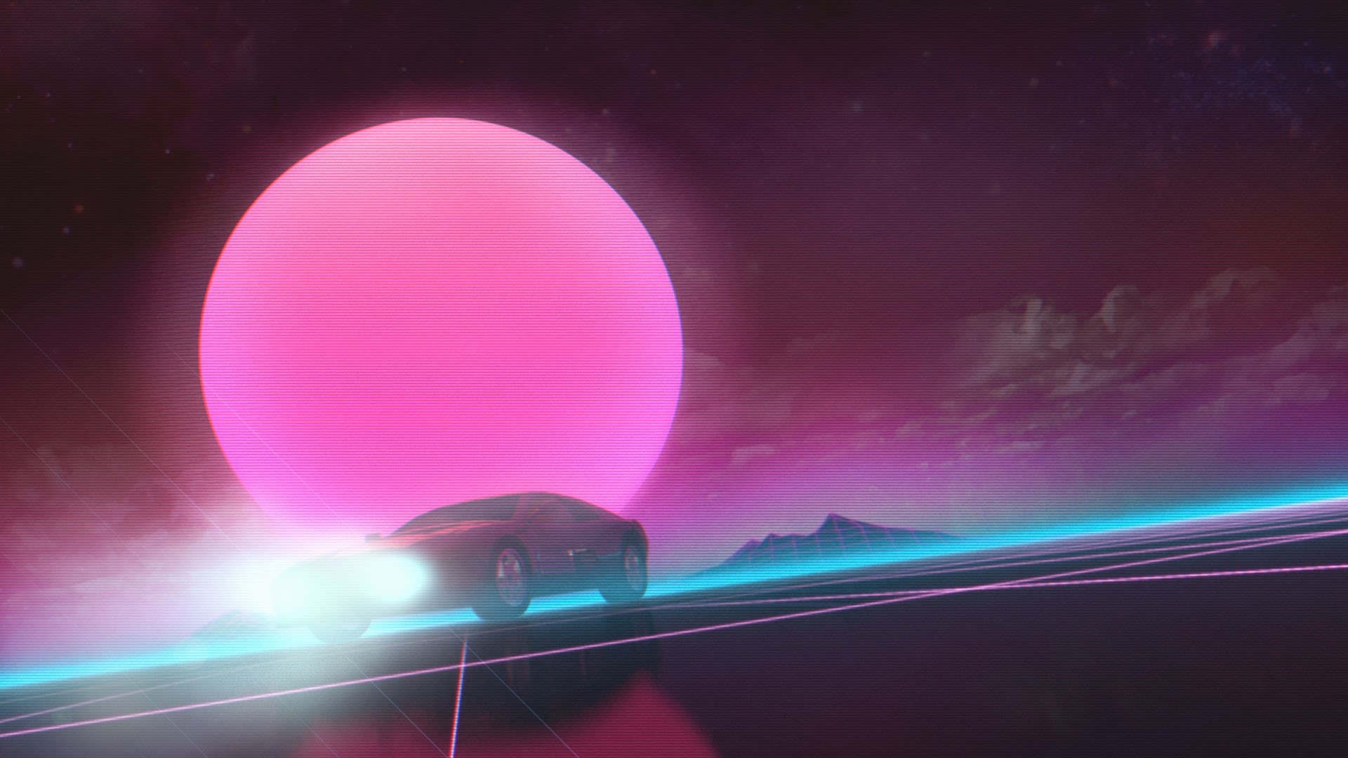 people, illuminated, architecture, lighting equipment, technology, mode of transportation, transportation, purple, vaporwave, outdoors, scanlines, wireless technology, HD Wallpaper