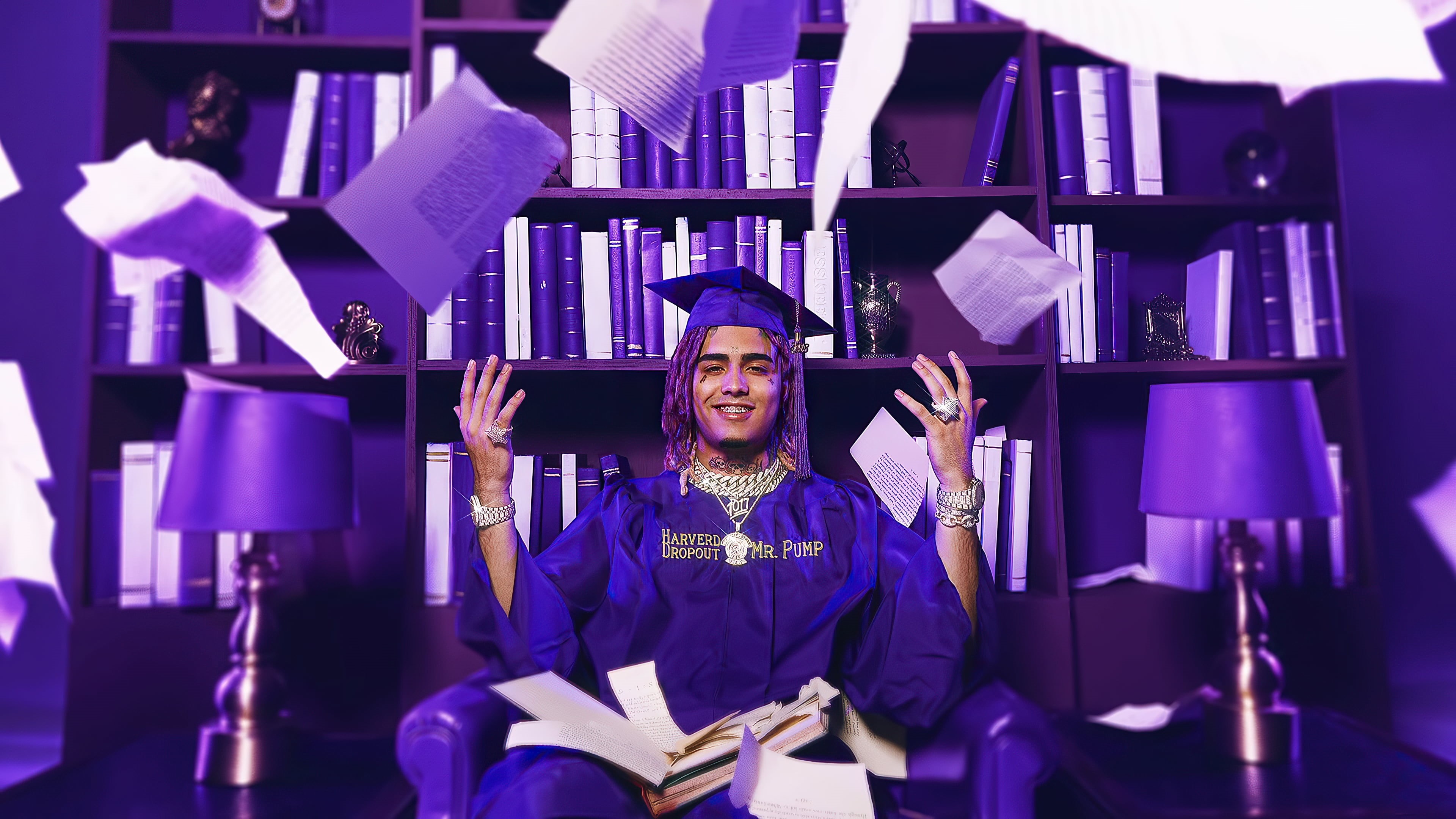 4K, lil pump, harverd dropout, HD Wallpaper