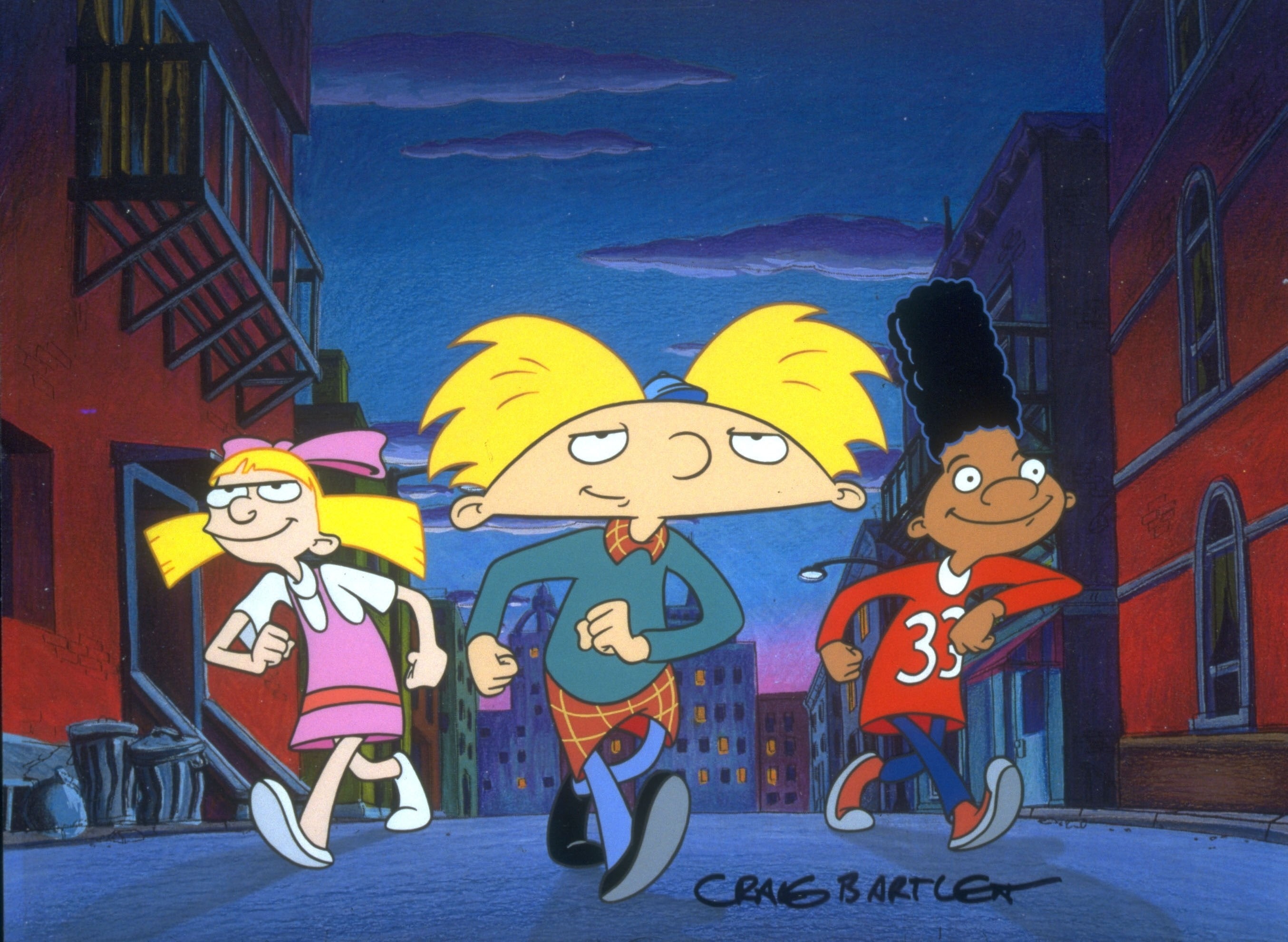  Helga, gait, child, hey, women, 2K, Hey Arnold, cartoon, street, three, men, boys, people, arnold, children, home, outdoors, girl, illustration, HD Wallpaper