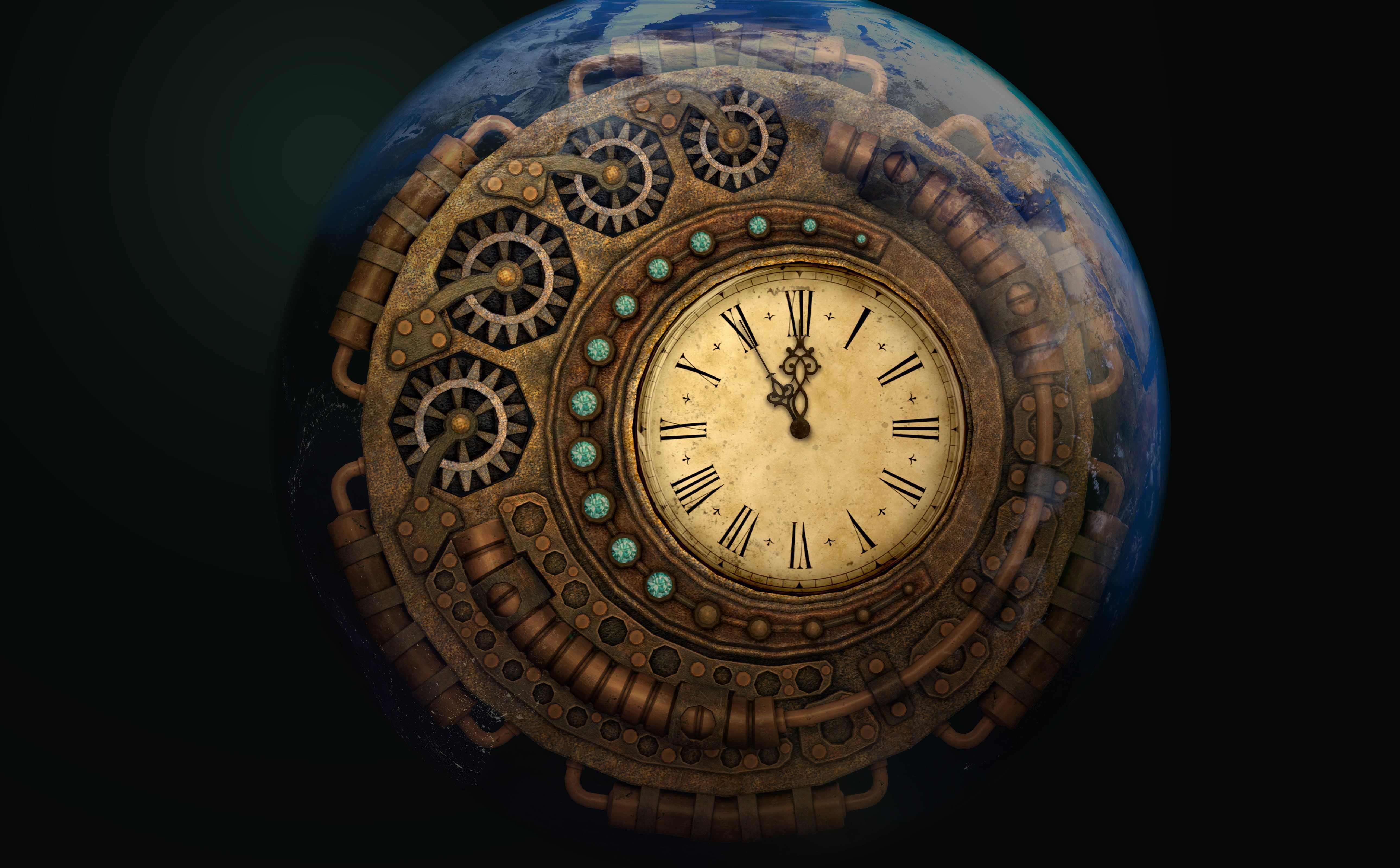 forward, timepiece, clock hand, round, full moon, moondial, hours, number, circle, single object, studio shot, brown, close-up, clockworks, instrument of time, HD Wallpaper