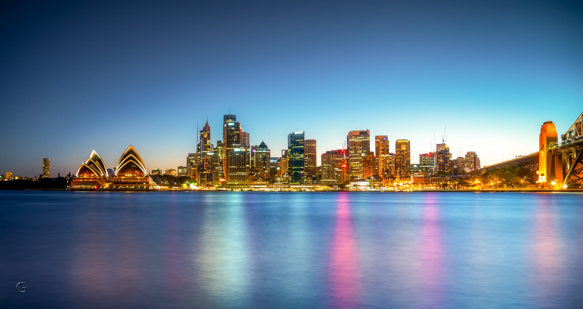 Sydney CBD, cbd, landscape photography, dusk, illuminated, Lenses, urban Skyline, images, sydney, sony  a7r, opera, night, architecture, ZS, photography, HD Wallpaper