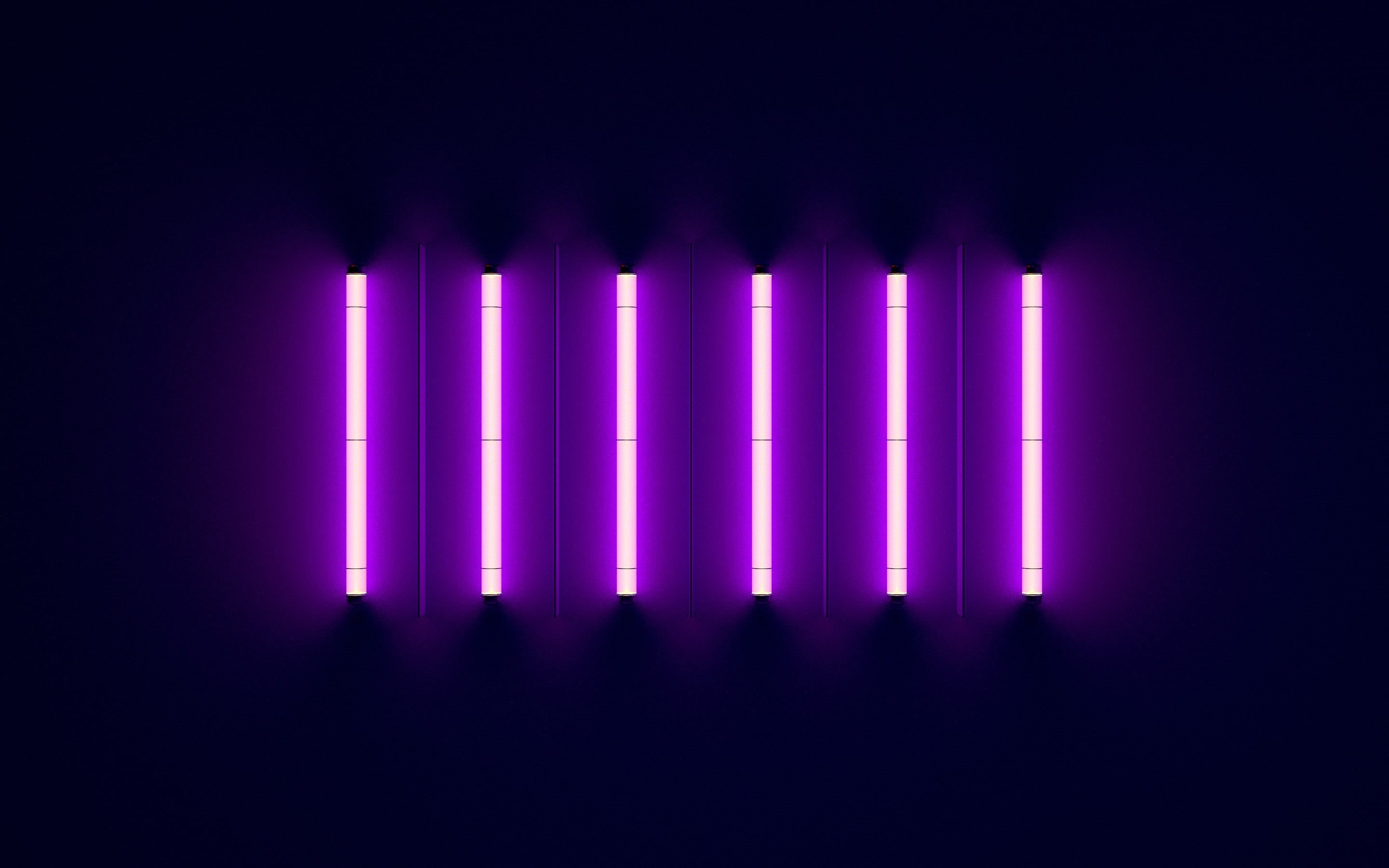 2K, purple, stripes, neon, neon lights, HD Wallpaper