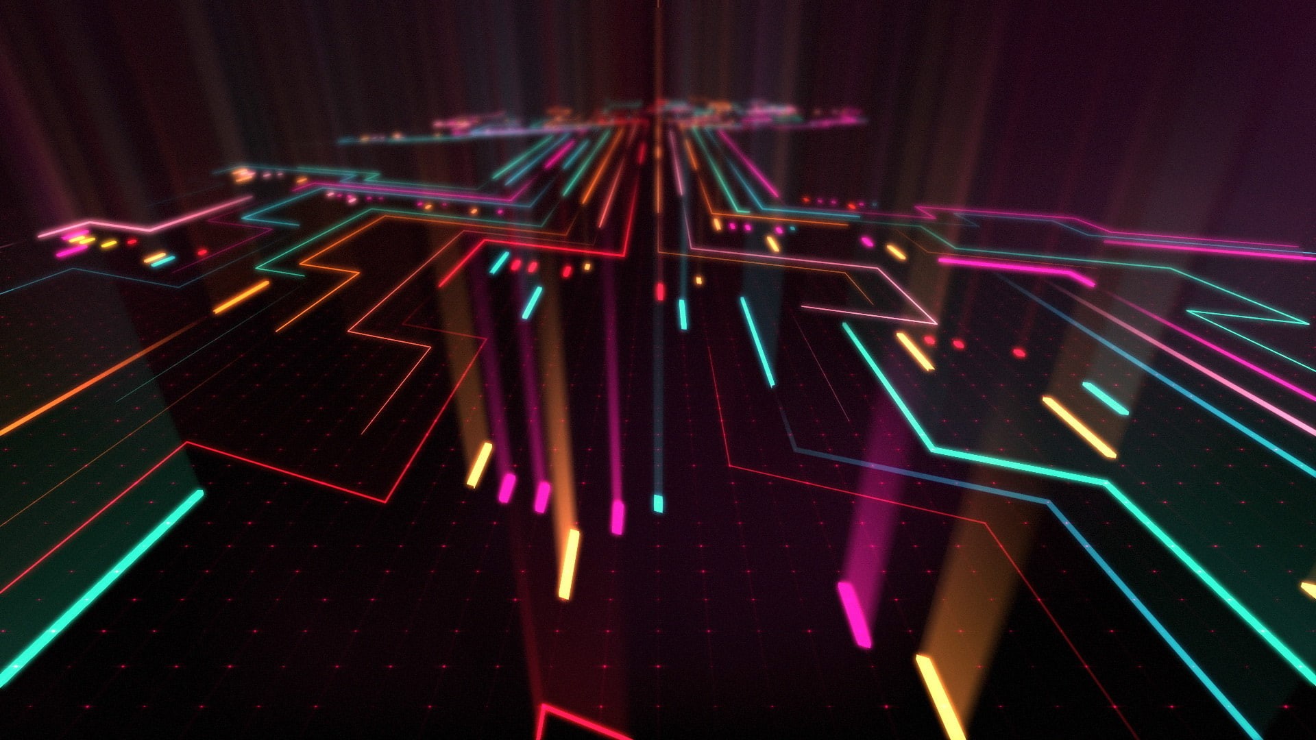 dots, abstract, neon, 1080P, Tron, HD Wallpaper