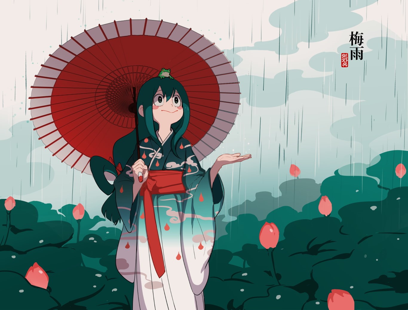 Tsuyu Asui, 720P, Boku no Hero Academia, anime girls, HD Wallpaper