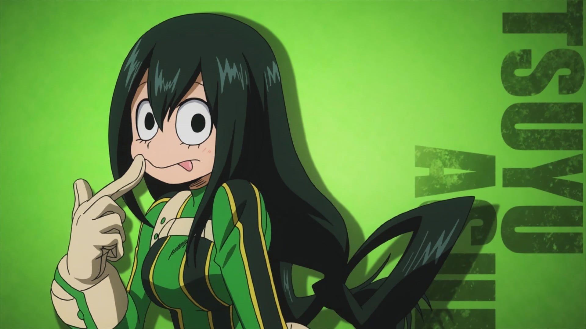 lifestyles, illustration, front view, real people, portrait, Tsuyu Asui, green color, representation, mask - disguise, leisure activity, one person, obscured face, HD Wallpaper