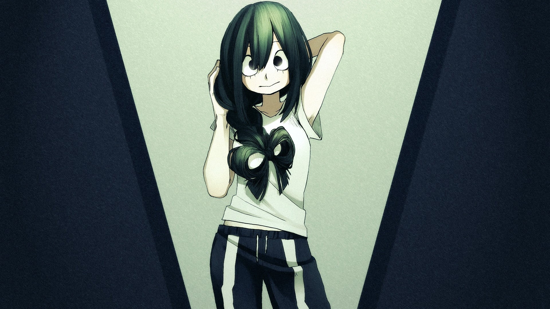 mask, hairstyle, obscured face, anime girls, leisure activity, Boku no Hero Academia, looking at camera, young women, wall - building feature, representation, HD Wallpaper
