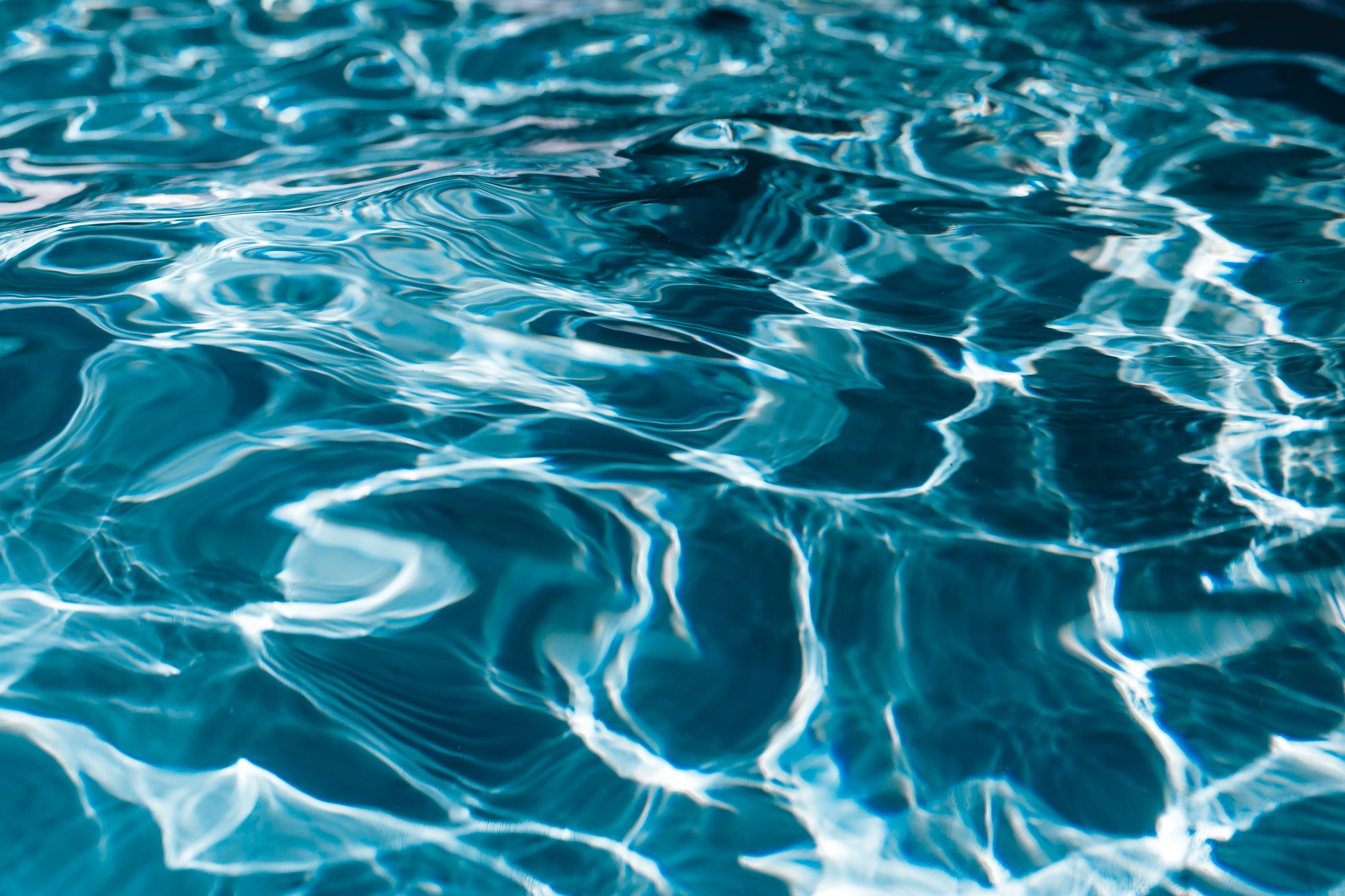shiny, surface, wavy, pattern, floating on water, surface level, wave pattern, no people, nature, pool, blue, sunny, sea, backgrounds, background, water surface, HD Wallpaper