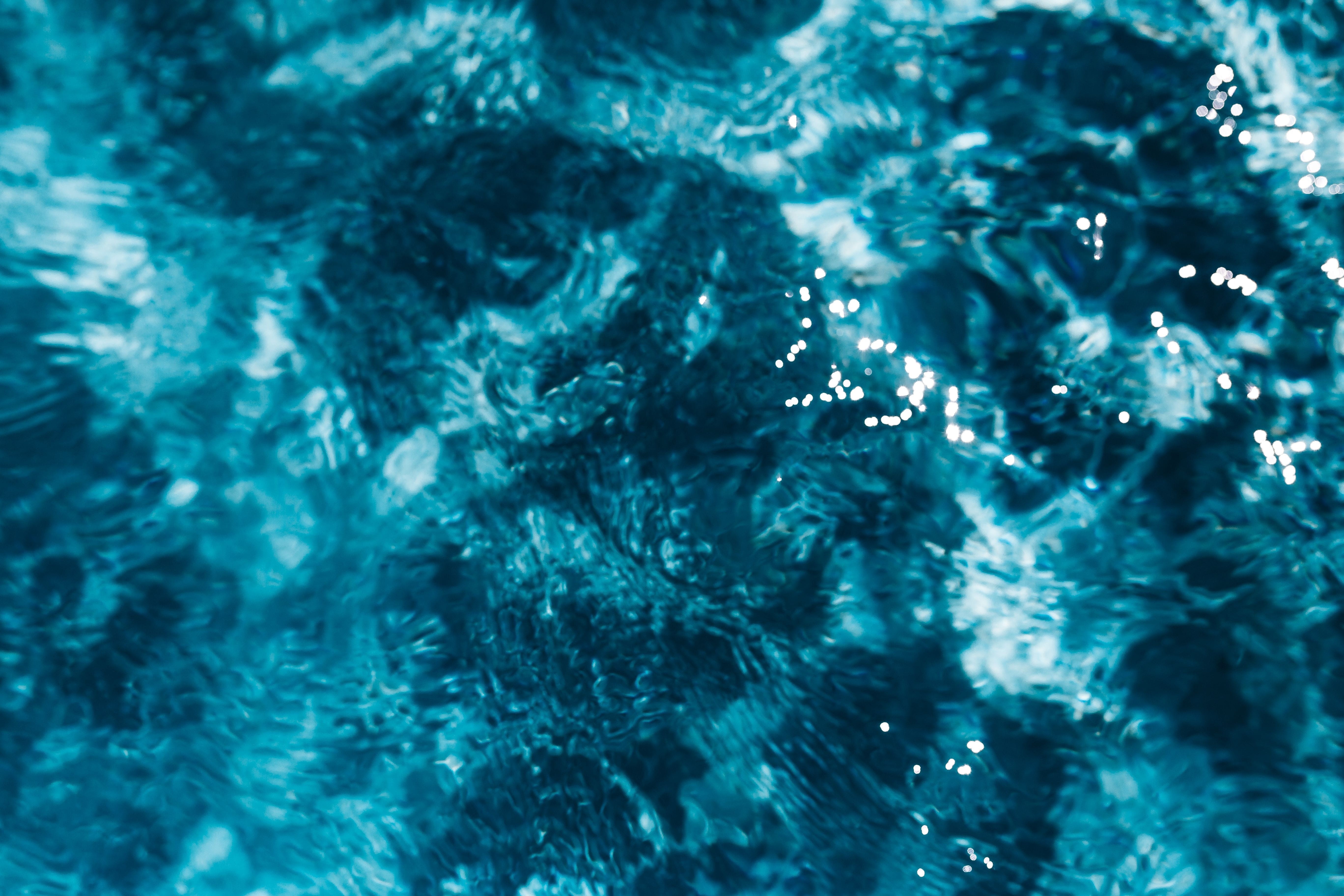 pool, pattern, turquoise colored, no people, vacation, ice, outdoors, clean, blue, sea, day, backgrounds, swimming, sunny, 5K, tranquility, water, surface, HD Wallpaper