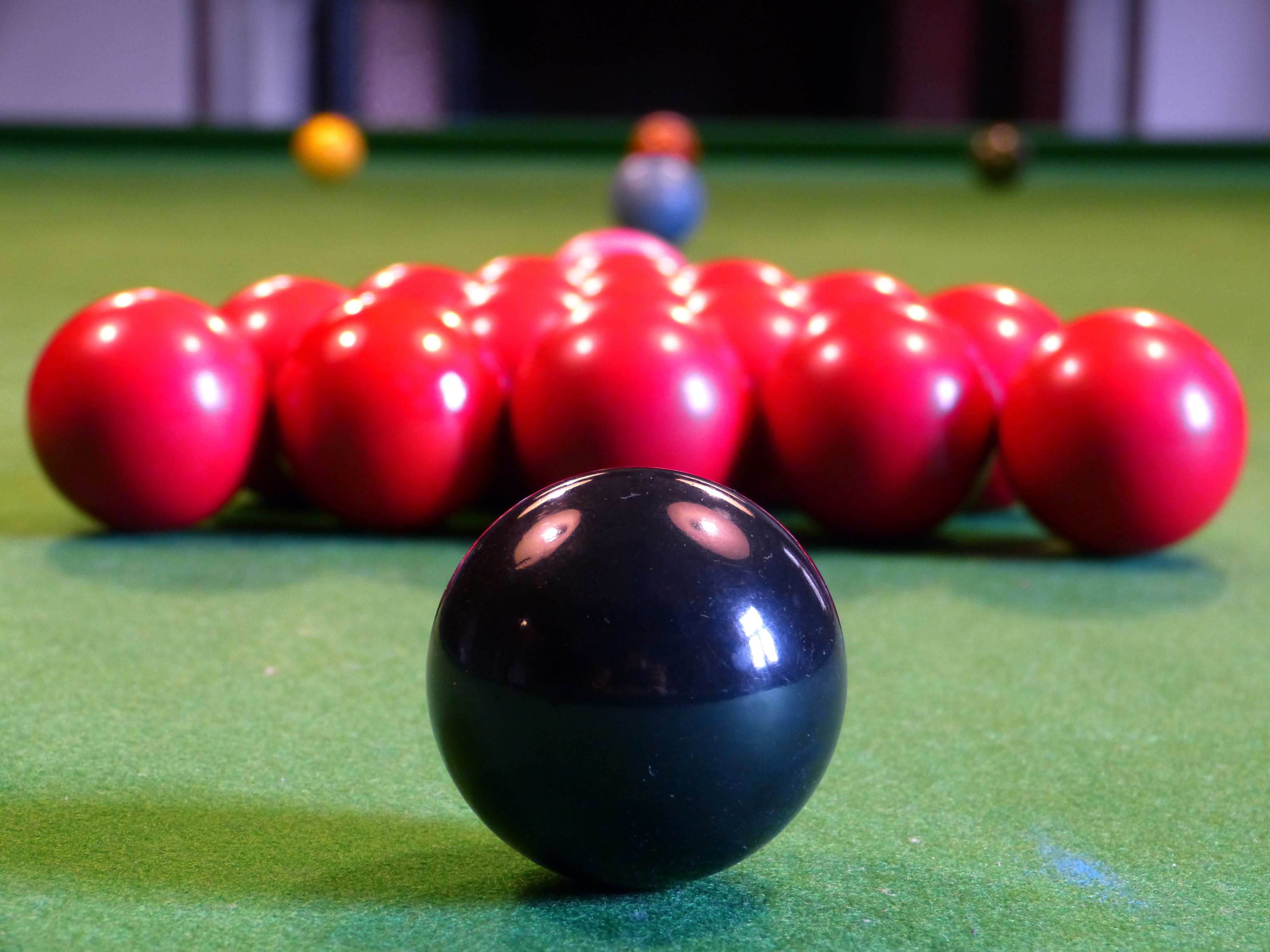 competition, close-up, ball, challenge, pool, indoors, sphere, no people, leather, black, leisure games, pool table, focus on foreground, shiny, table, HD Wallpaper