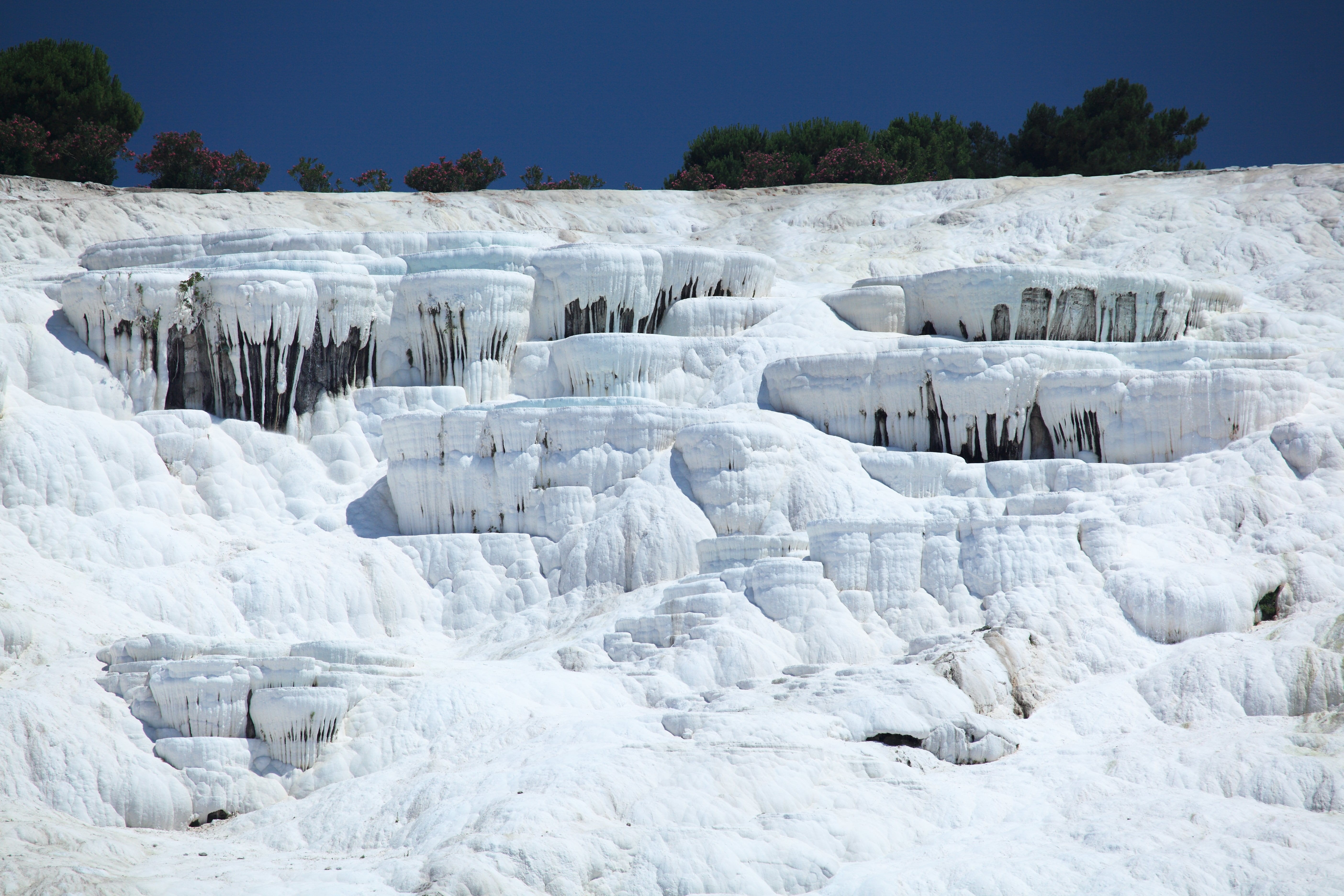 Calcium, denizli, natural, frozen, travertine Pool, Geological, turkish, snow, terrace, Unesco, glacier, 5K, winter, landscape, outdoors, no people, scenics - nature, HD Wallpaper