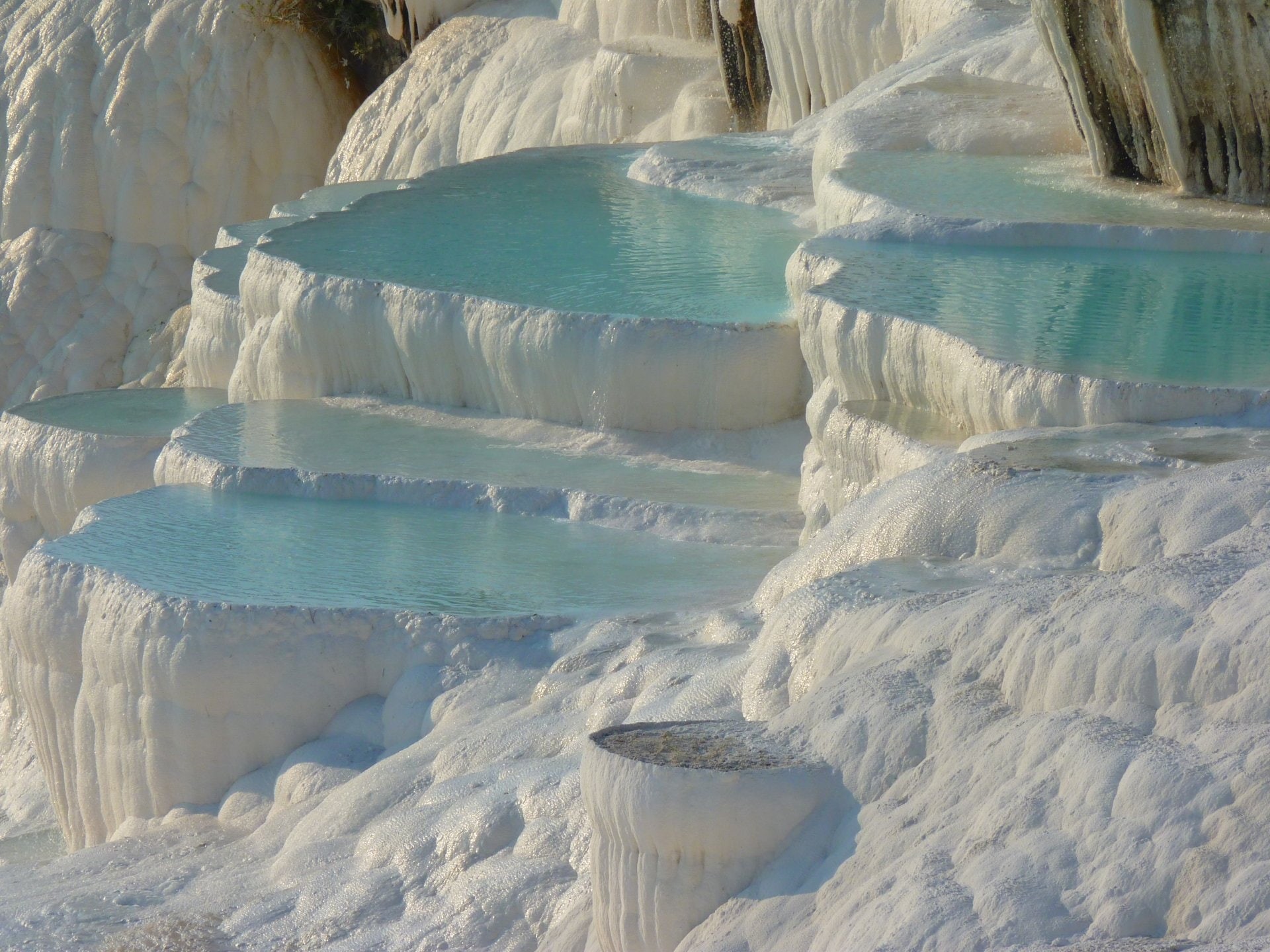 Nature, 1080P, White, Water, Pamukkale, Earth, Turkey, Hot Spring, Blue, Ice, Glacier, HD Wallpaper