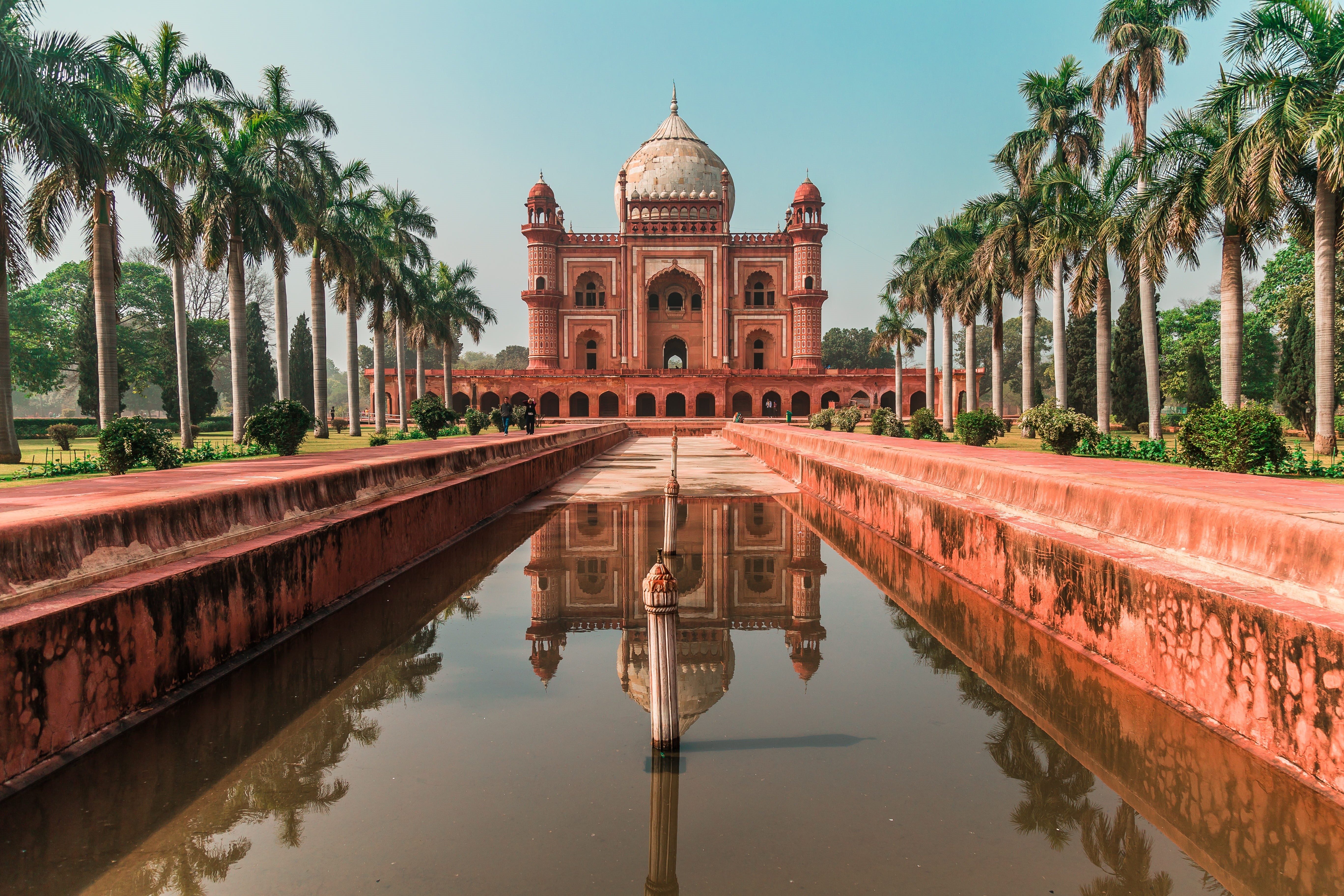 tourism, travel destinations, color grading, architecture, lake, reflecting pool, no people, water, nature, blue sky, plant, built structure, india, 5K, HD Wallpaper