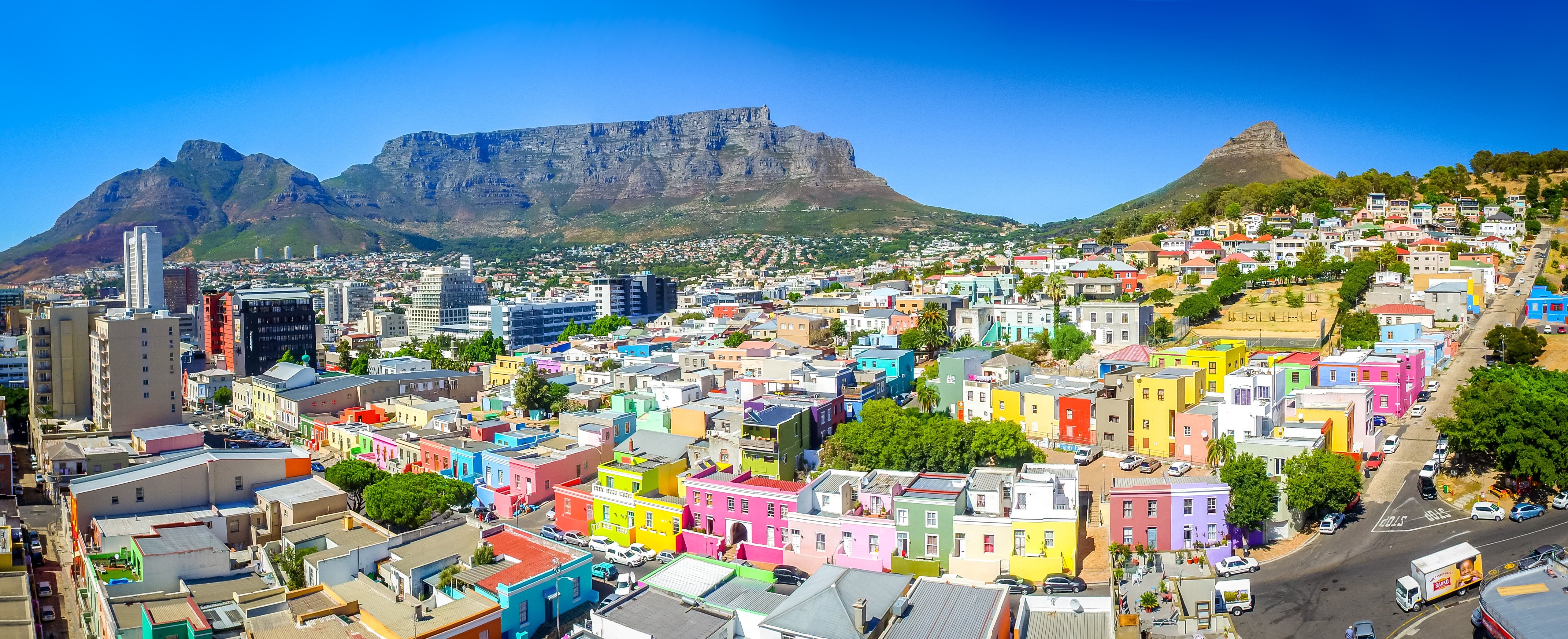 city, South Africa, Bo, building, 5K, Cape Town, Table Mountain, Kaap, mountains, HD Wallpaper