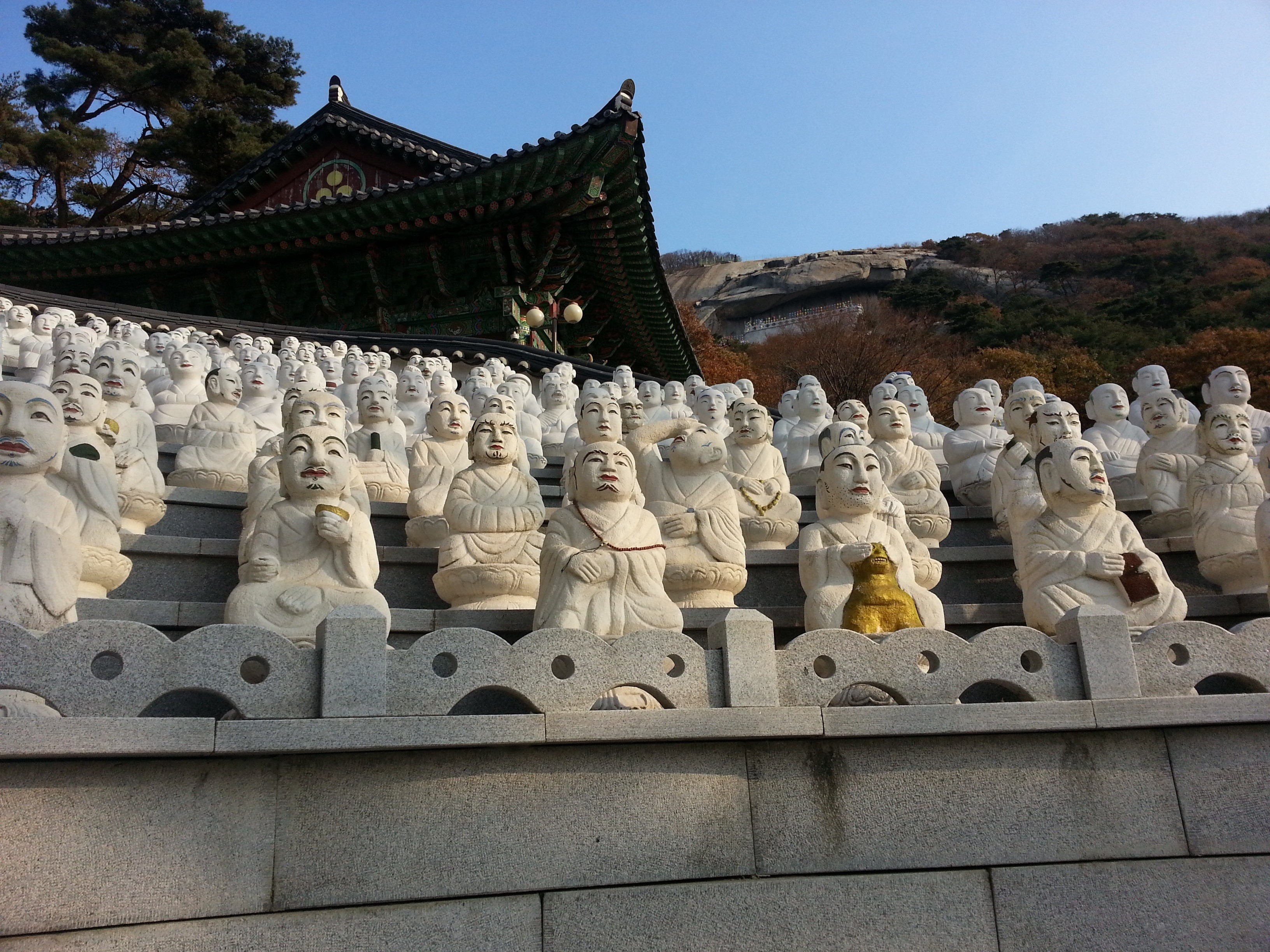 building, five nahansang, travel destinations, 2K, representation, sky, craft, built structure, buseoksa temple, sculpture, architecture, ornate, building exterior, HD Wallpaper