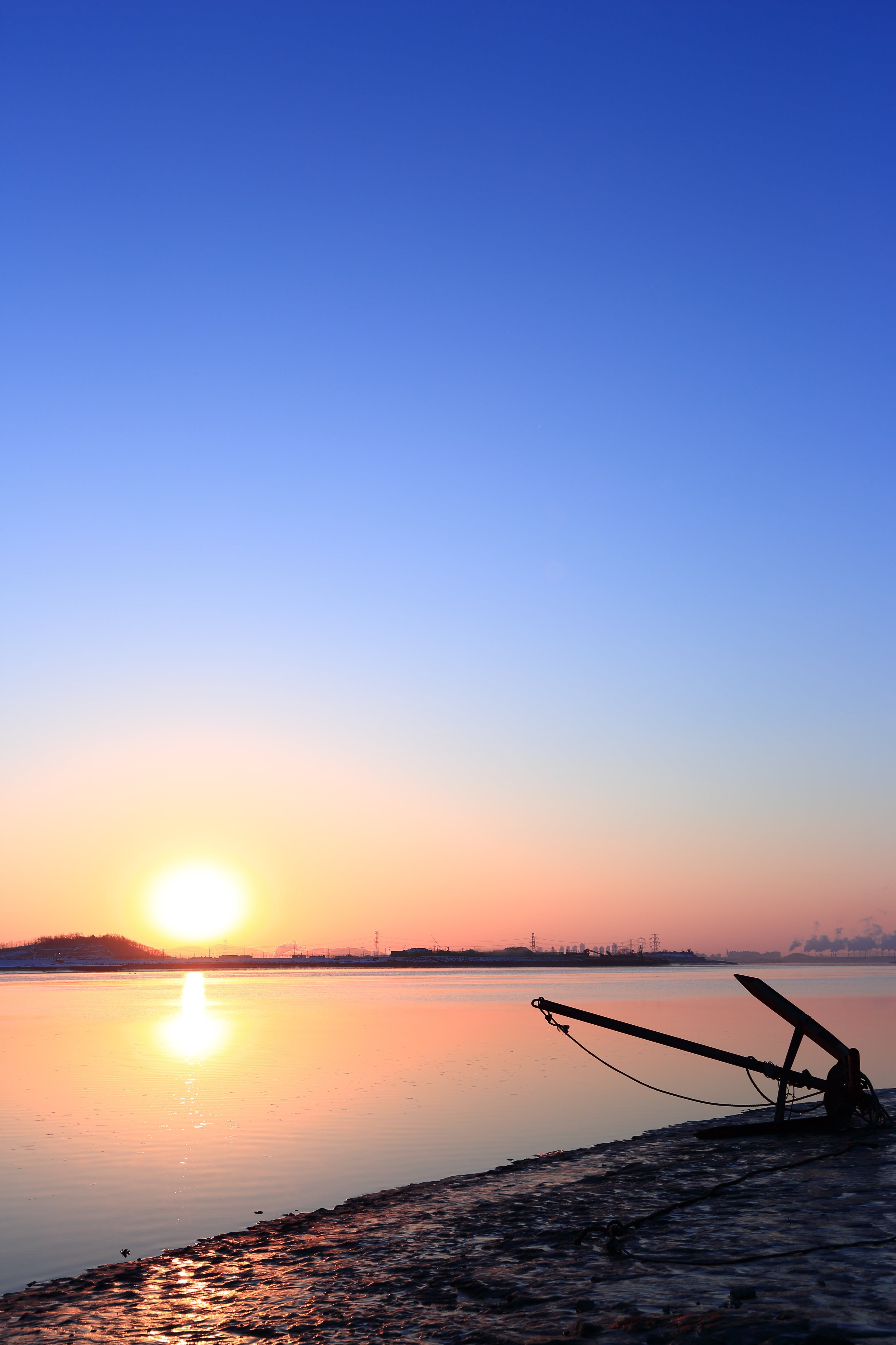 sunrise, tranquility, 5K, sulfuric also, outdoors, beach, sun, sky, scenics - nature, orange color, copy space, sunset, blue, beauty in nature, horizon, Phone HD Wallpaper