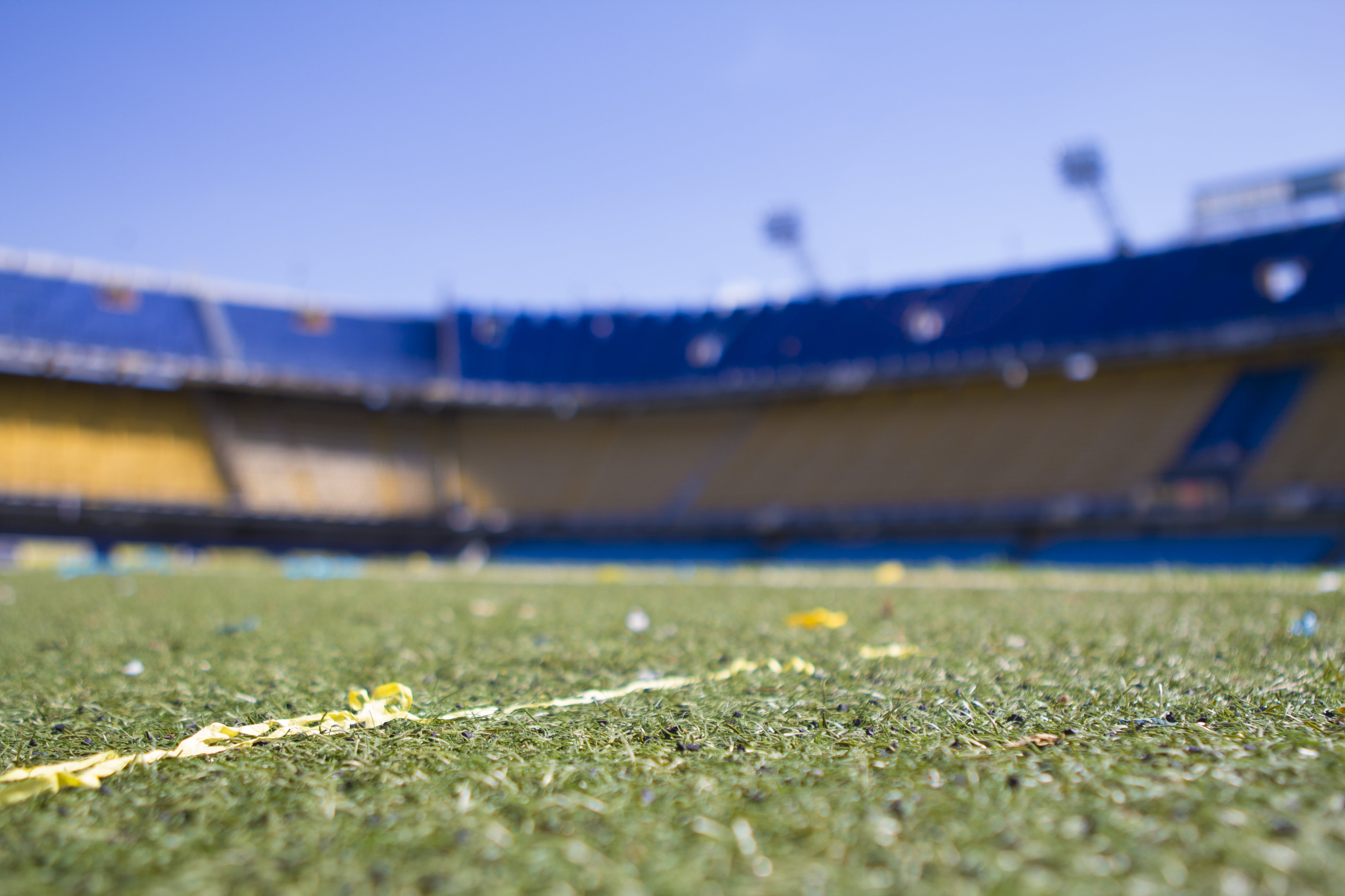 outdoors, sports, architecture, no people, selective focus, soccer, afternoon, day, american football field, football, sky, plant, field, soccer field, HD Wallpaper